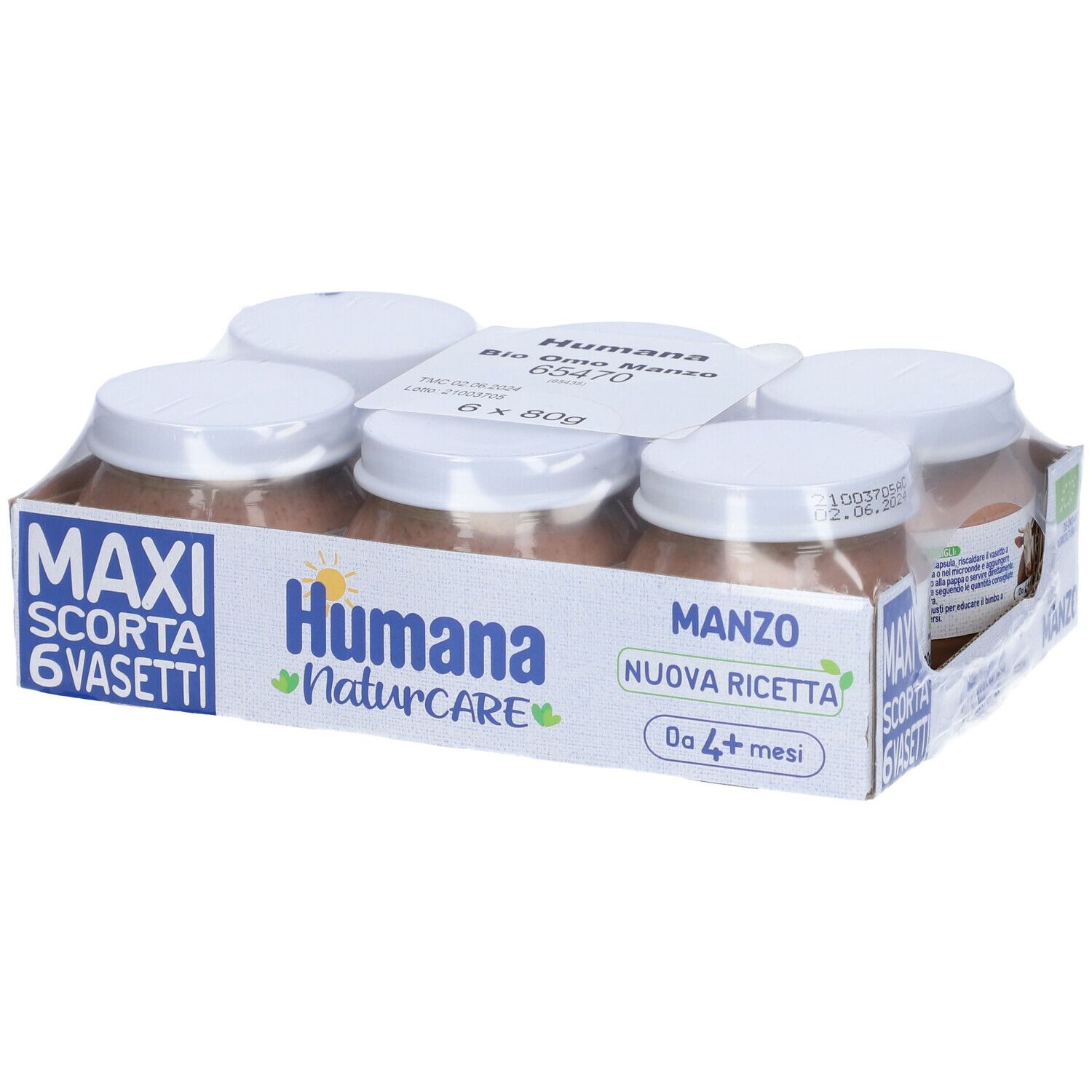 Humana Omogeneizzato Manzo Bio 6 Vasetti