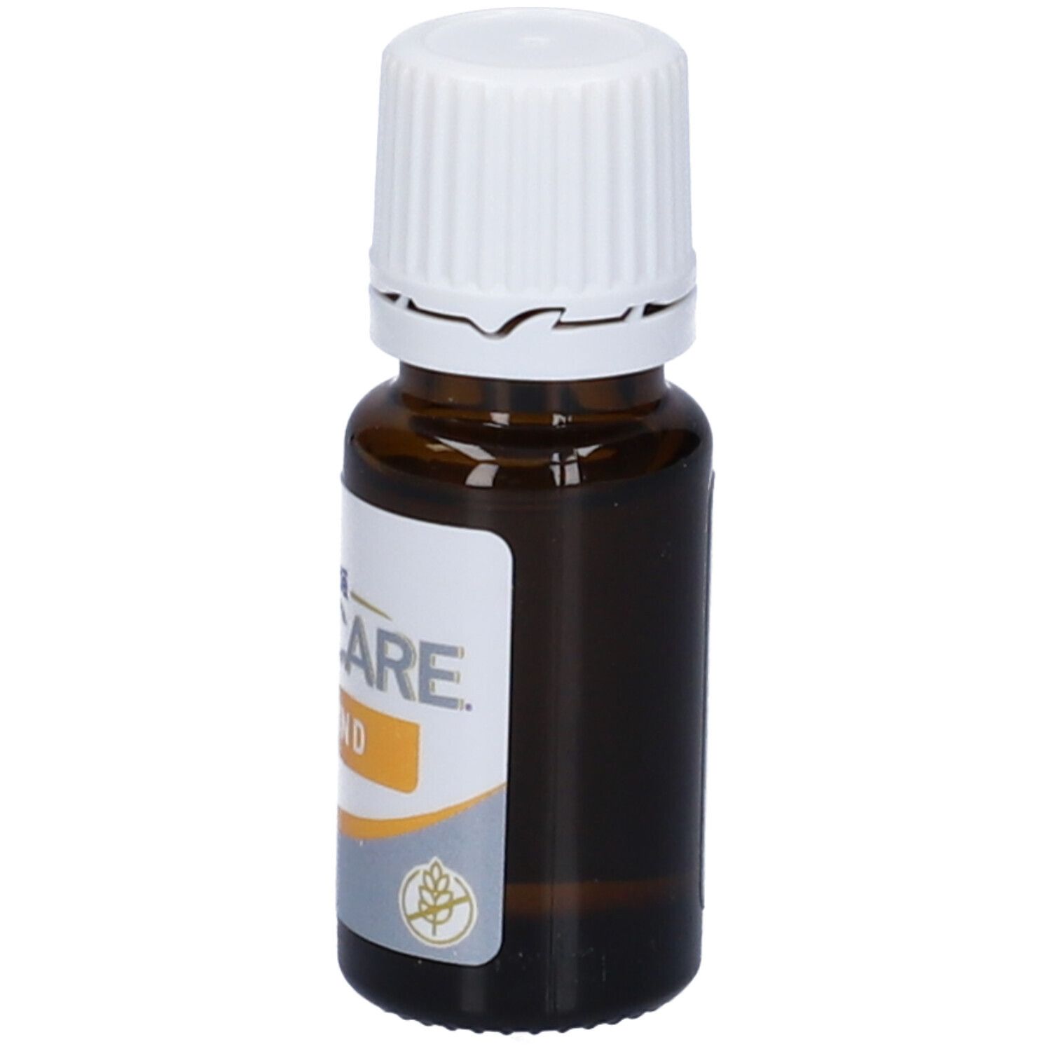 Flacone di vetro marrone con tappo bianco. Etichetta Nancare Vitamina D e logo Nestlé.