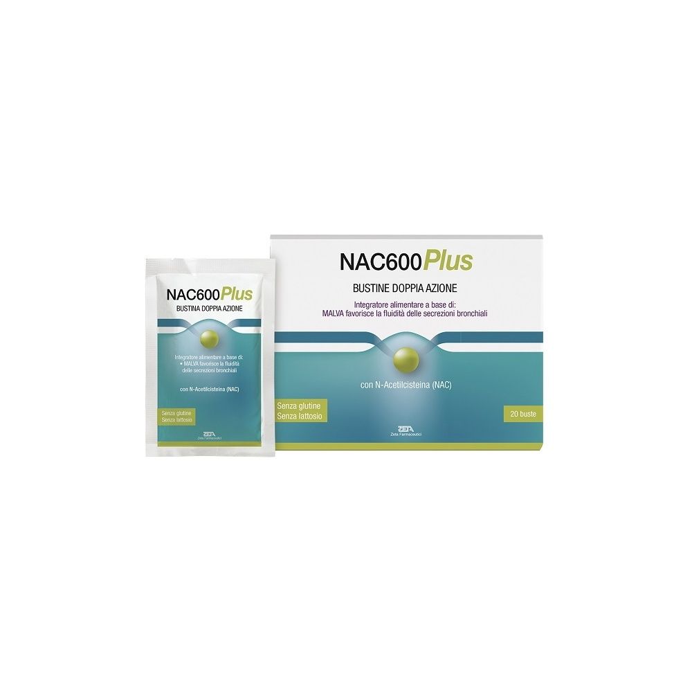 Zeta Farmaceutici Malva Integratore Nac600 Plus N Acetilcisteina, 20 Bustine - Immagine 3