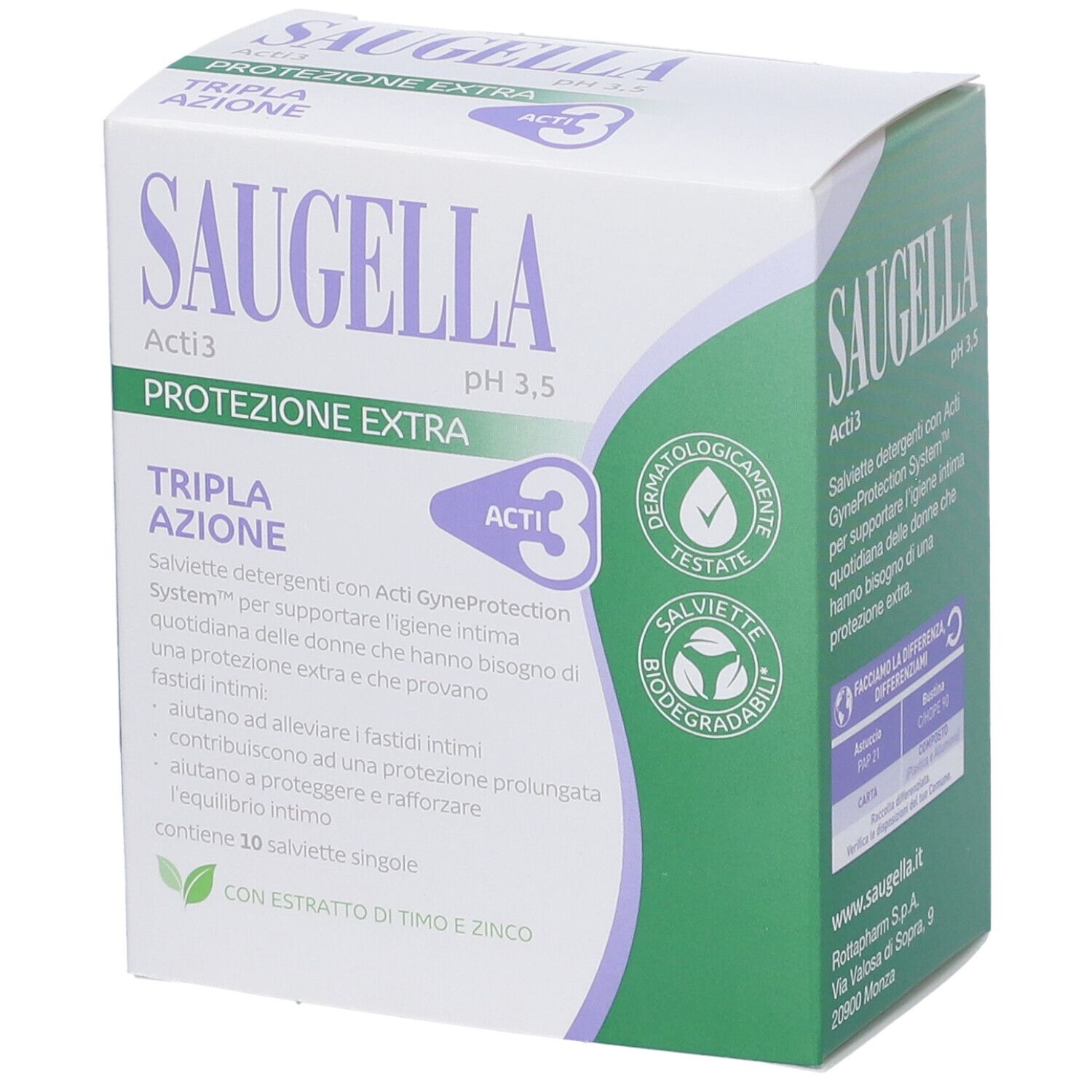 Saugella Acti3 Salviettine10Pz 10 St Tücher
