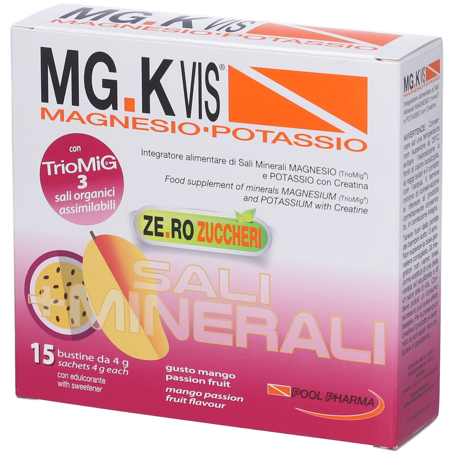 Mgk Vis Mg.k Vis Magnesio E Potassio 15 Bustine Gusto Mango Passion Fruit 60 G Polvere Per Soluzione Orale Bambino