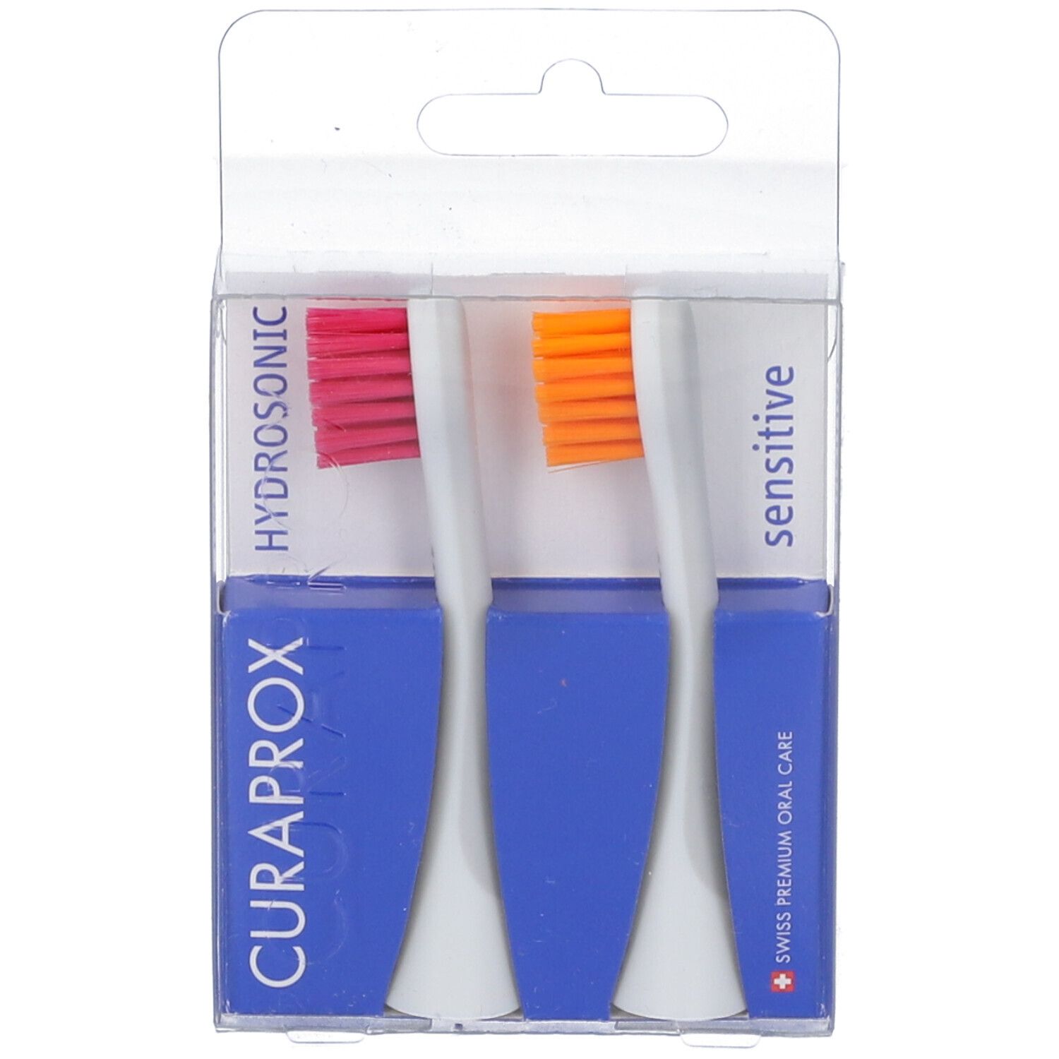 Curaprox Testina Ricambio Spazzolino Hydrosonic Sensitive Magenta Arancione 2 Pezzi