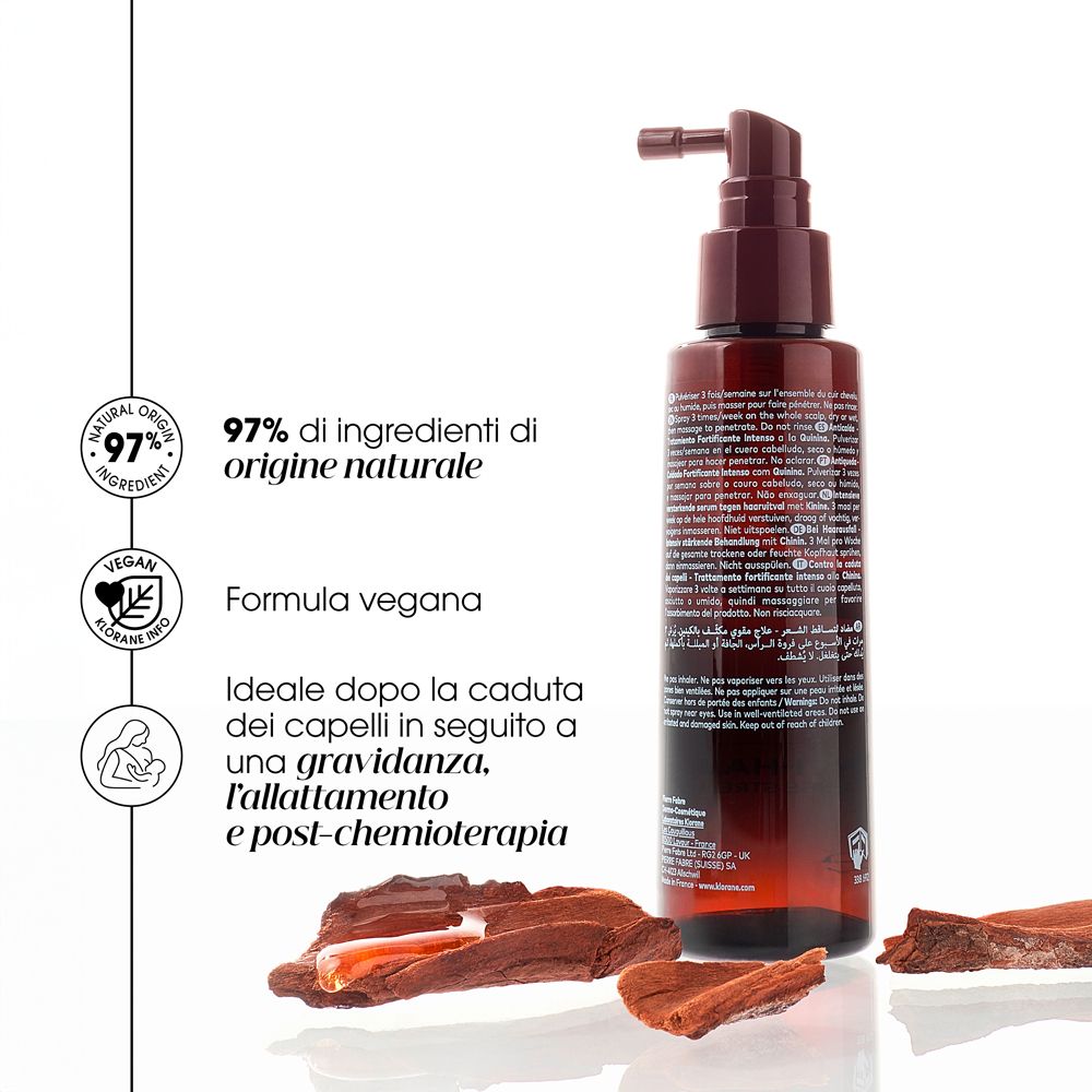 Braune Sprühflasche mit Applikator, 97% natürliche Inhaltsstoffe, vegan.