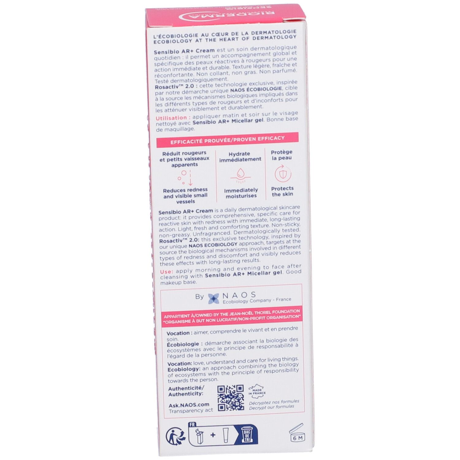 Rückseite der Produktverpackung. Text in verschiedenen Sprachen. Enthält Informationen zum Produkt.
