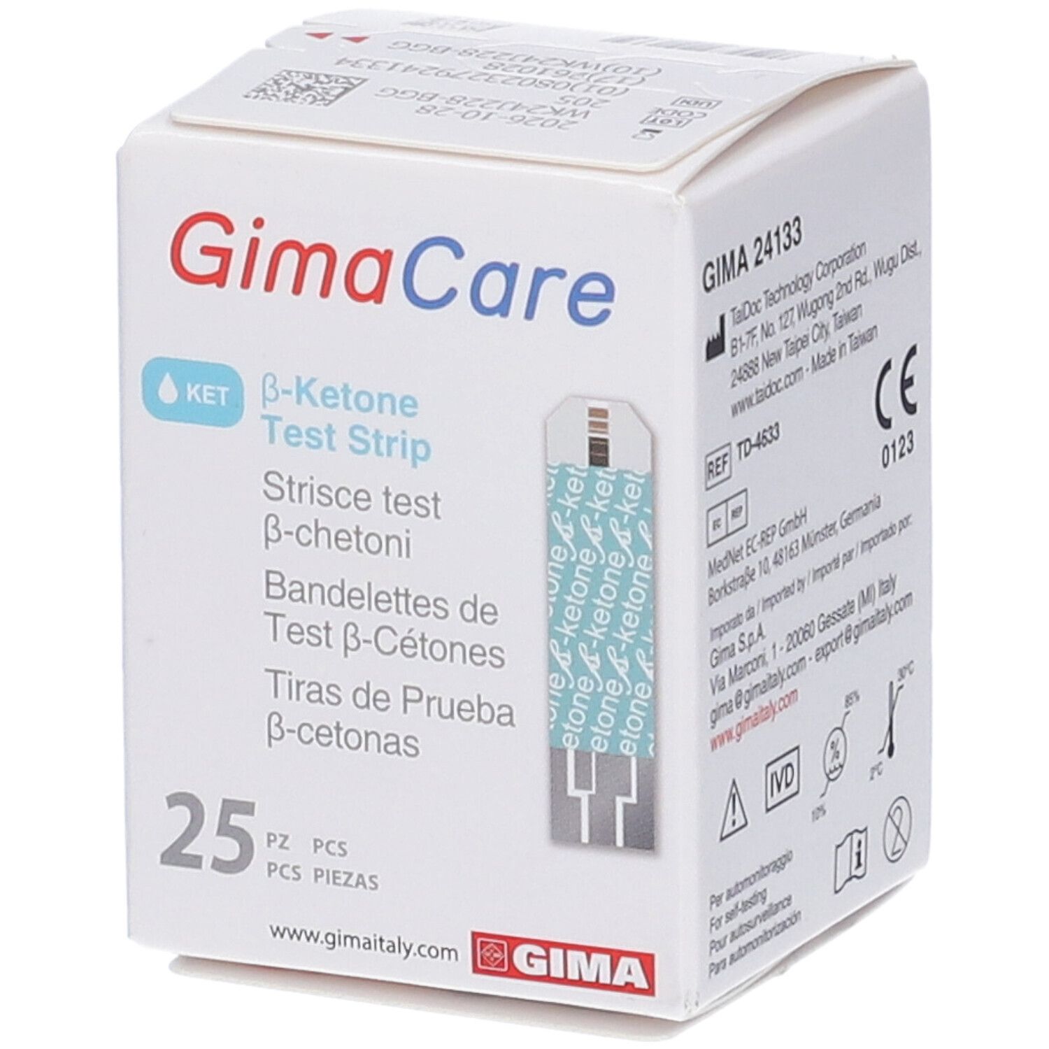 GIMA Strisce Chetone In Flaconcino Per Per Monitor Multiparametrico Gimacare