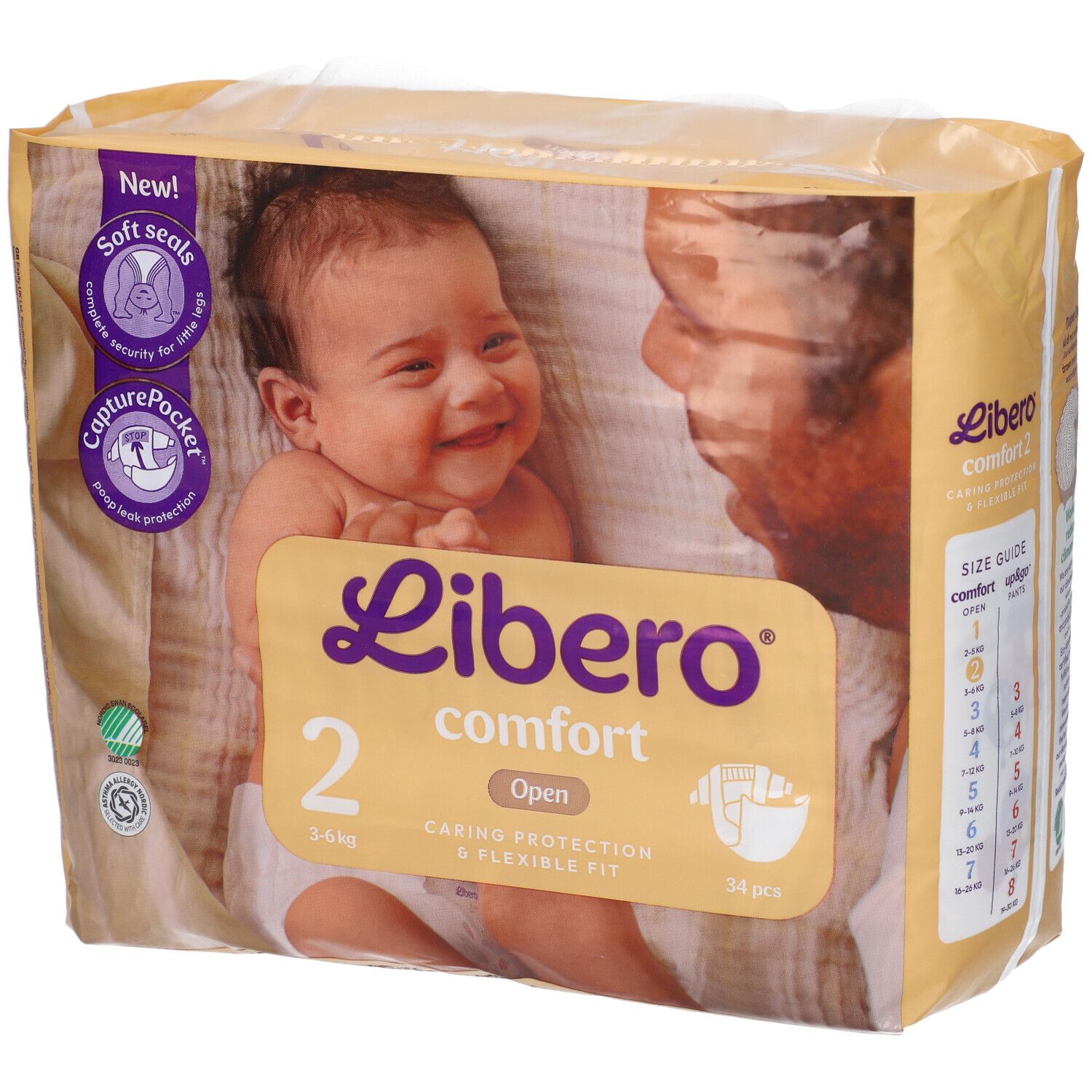 Libero Comfort Pannolini Taglia 2 per Bambini - 34 Pezzi