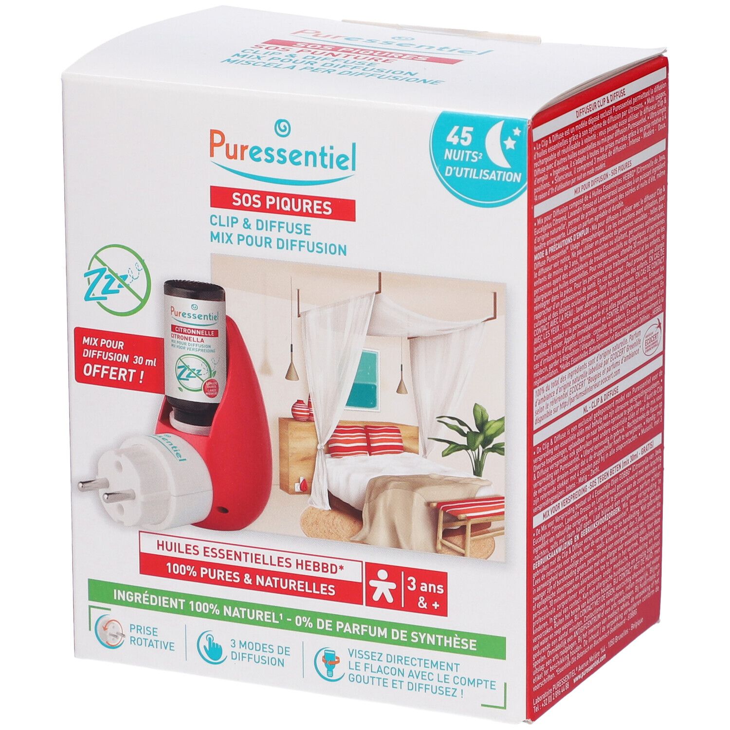 Puressentiel SOS Punture Clip & Diffuse Diffusore + Miscela per Diffusione in Omaggio