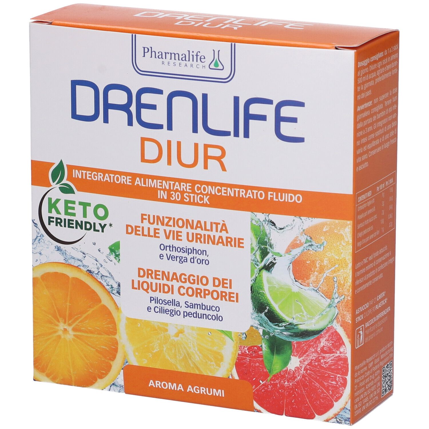 Drenlife Diur Gusto Agrumi 30 Stick - Integratore per il drenaggio dei liquidi - Immagine 6