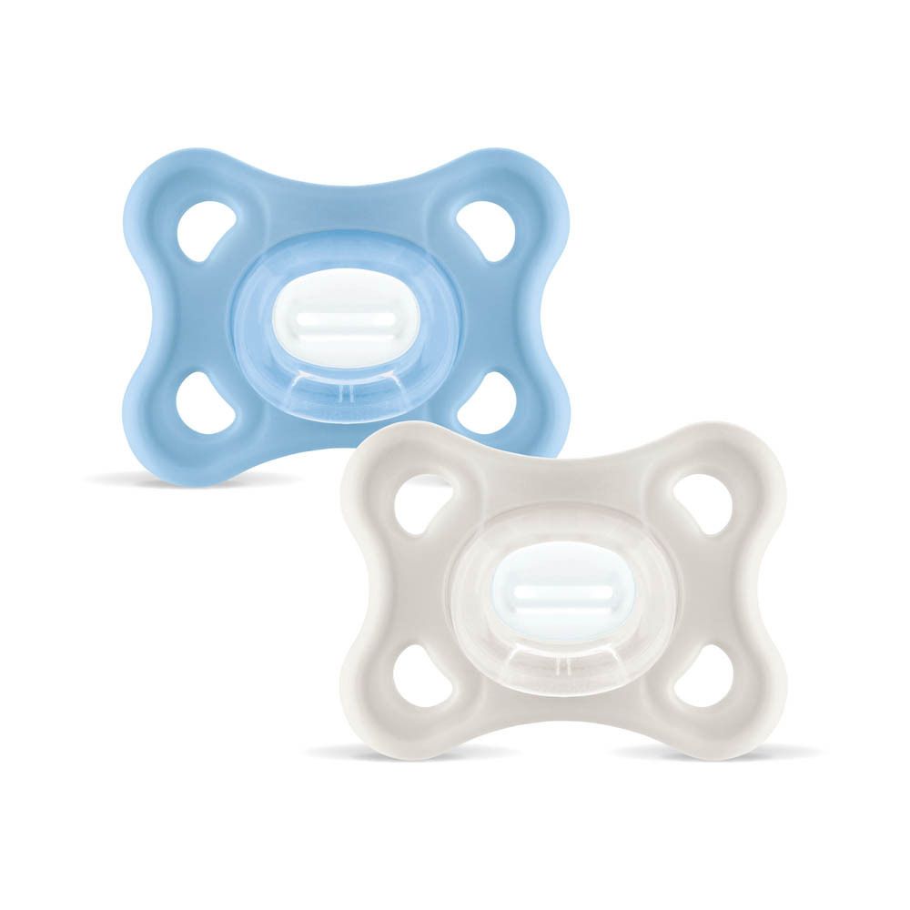 MAM Comfort 2-6 Mesi - 2 Succhietti In Silicone - Azzurro/Neutro - Immagine 2
