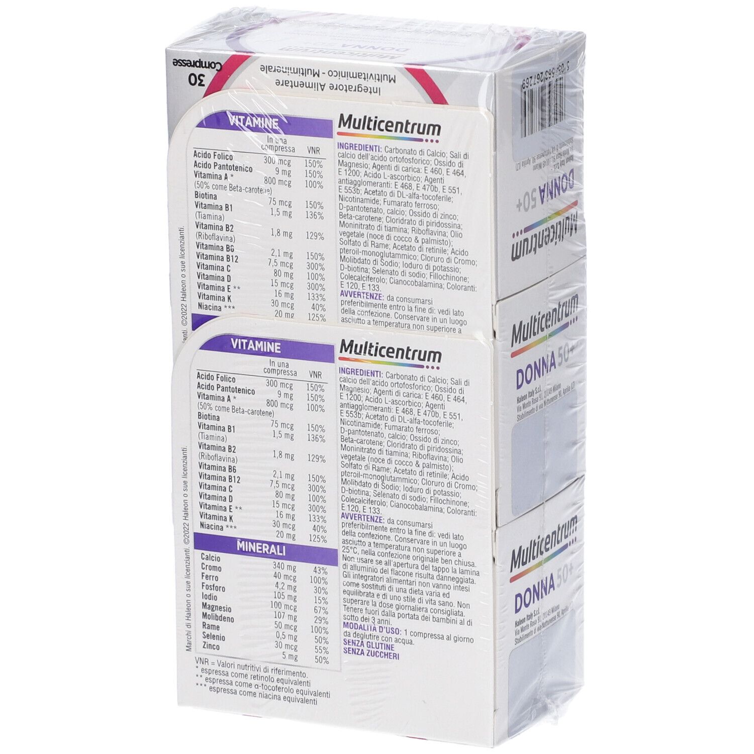 Tre confezioni Multicentrum Donna 50+. 30 compresse per confezione.