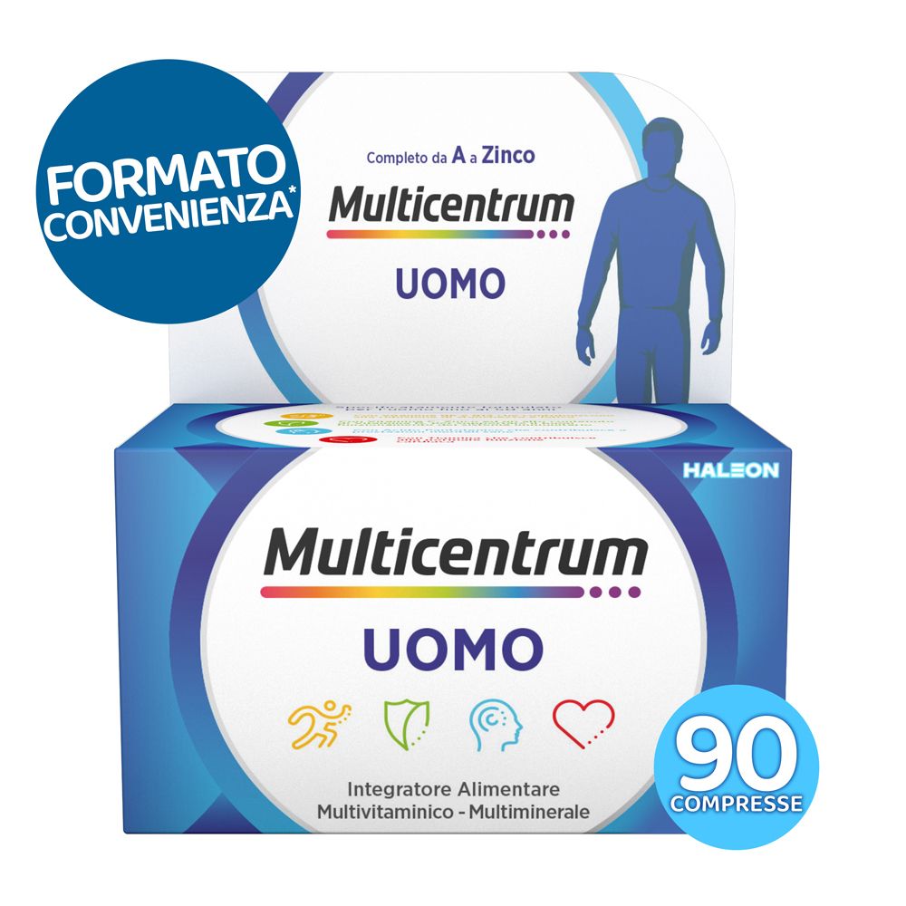 Multicentrum Uomo Multivitaminico Vitamina B D3 A Calcio, 90cpr