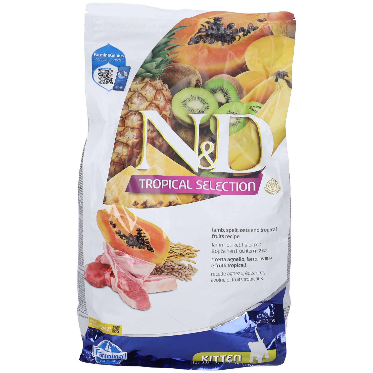 Confezione di cibo per gatti "N&D TROPICAL SELECTION KITTEN".