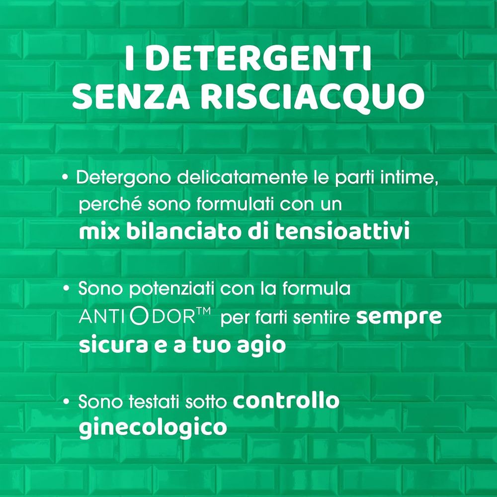 Text über Intimpflegeprodukte: sanfte Reinigung, Anti-Odor-Formel, gynäkologisch getestet.