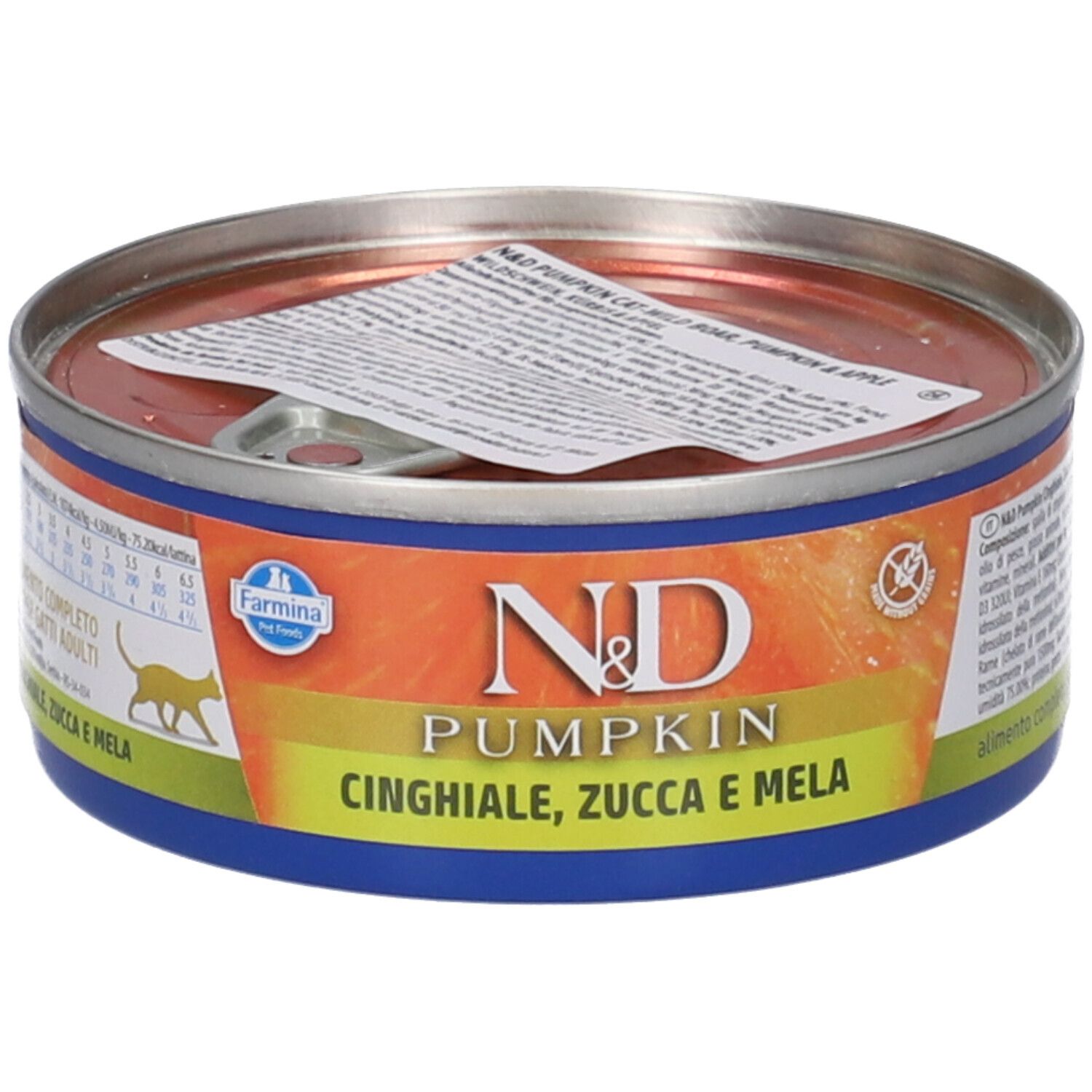 Farmina N&D Pumpkin Feline Umido 70 gr Cinghiale e Mela - confezione da 24 pezzi - Cibo umido per gatti - 1° ORDINE? scegli tra BZR5 - BZR20 + 200 pt fedeltà - Immagine 4