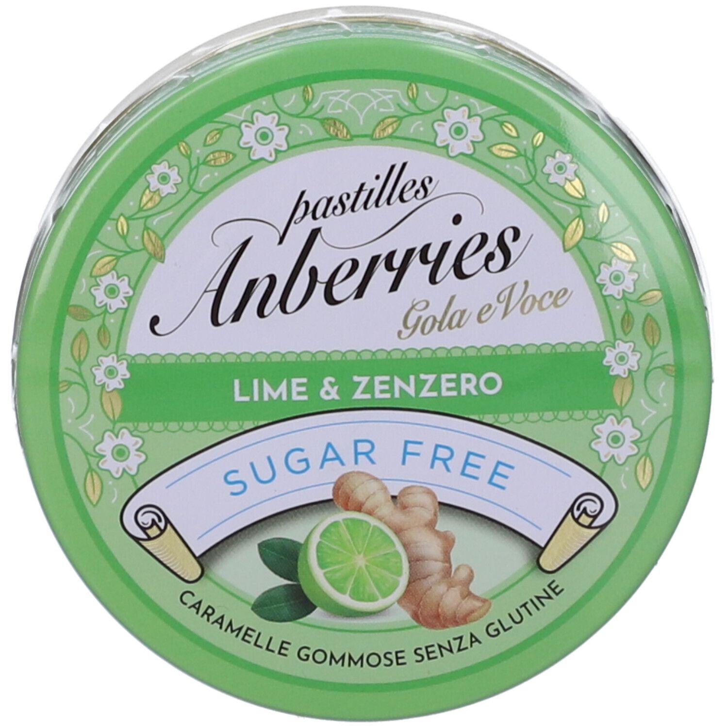 Pastiglie Anberriers Gola e Voce Lime & Zenzero