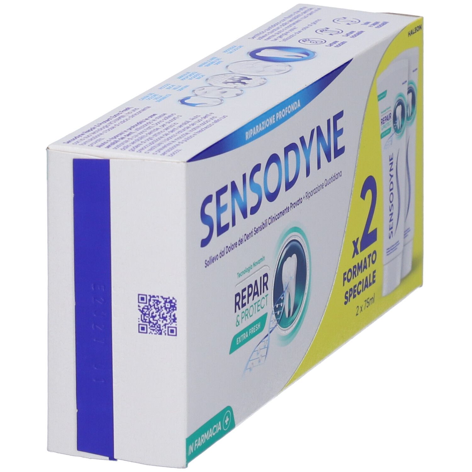 Sensodyne Repair & Protect Zahnpasta, 2x75ml Packung.