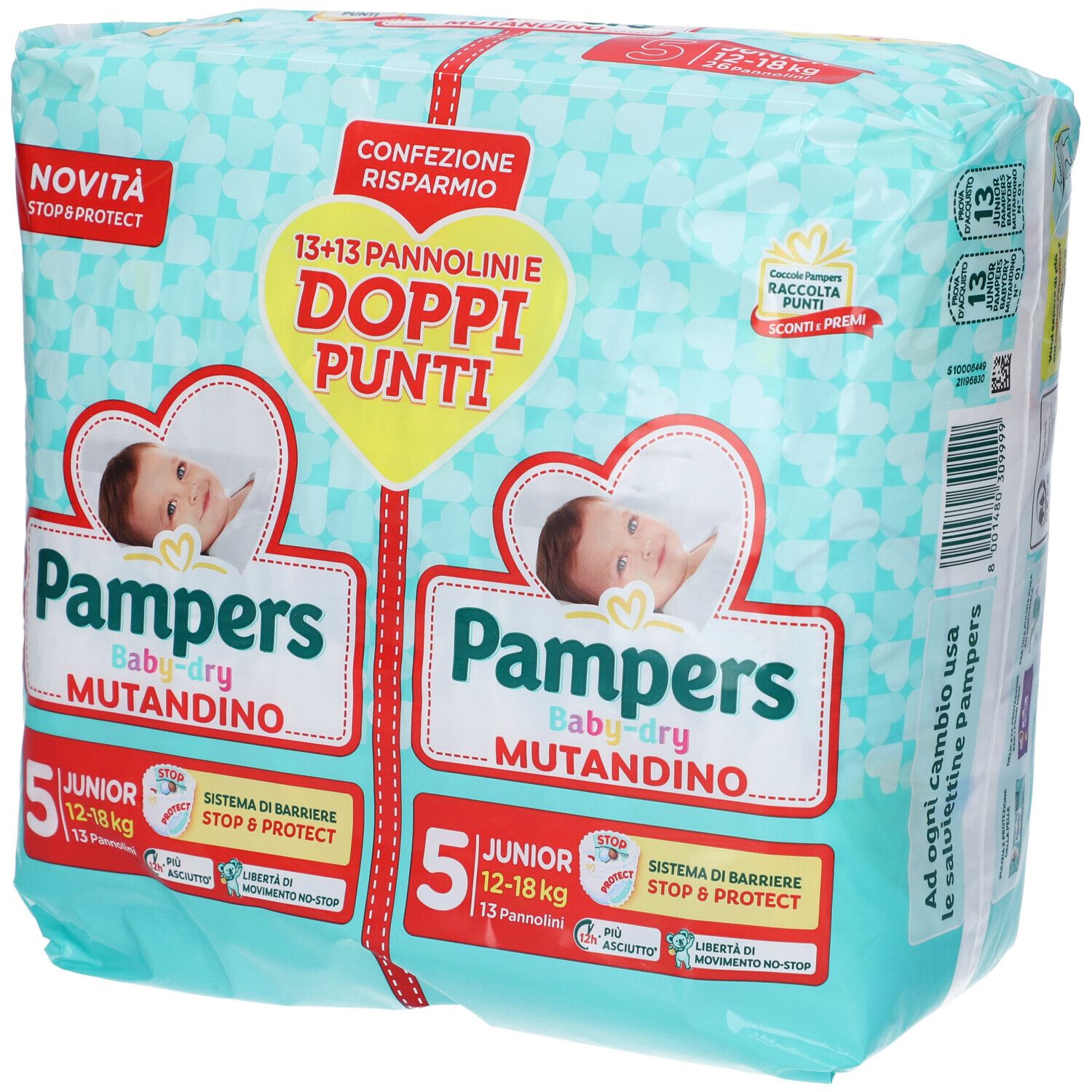 Pampers Baby Dry Mutandino Pannolini Taglia 5 Junior 12/18 Kg Confezione Risparmio 26 Pz