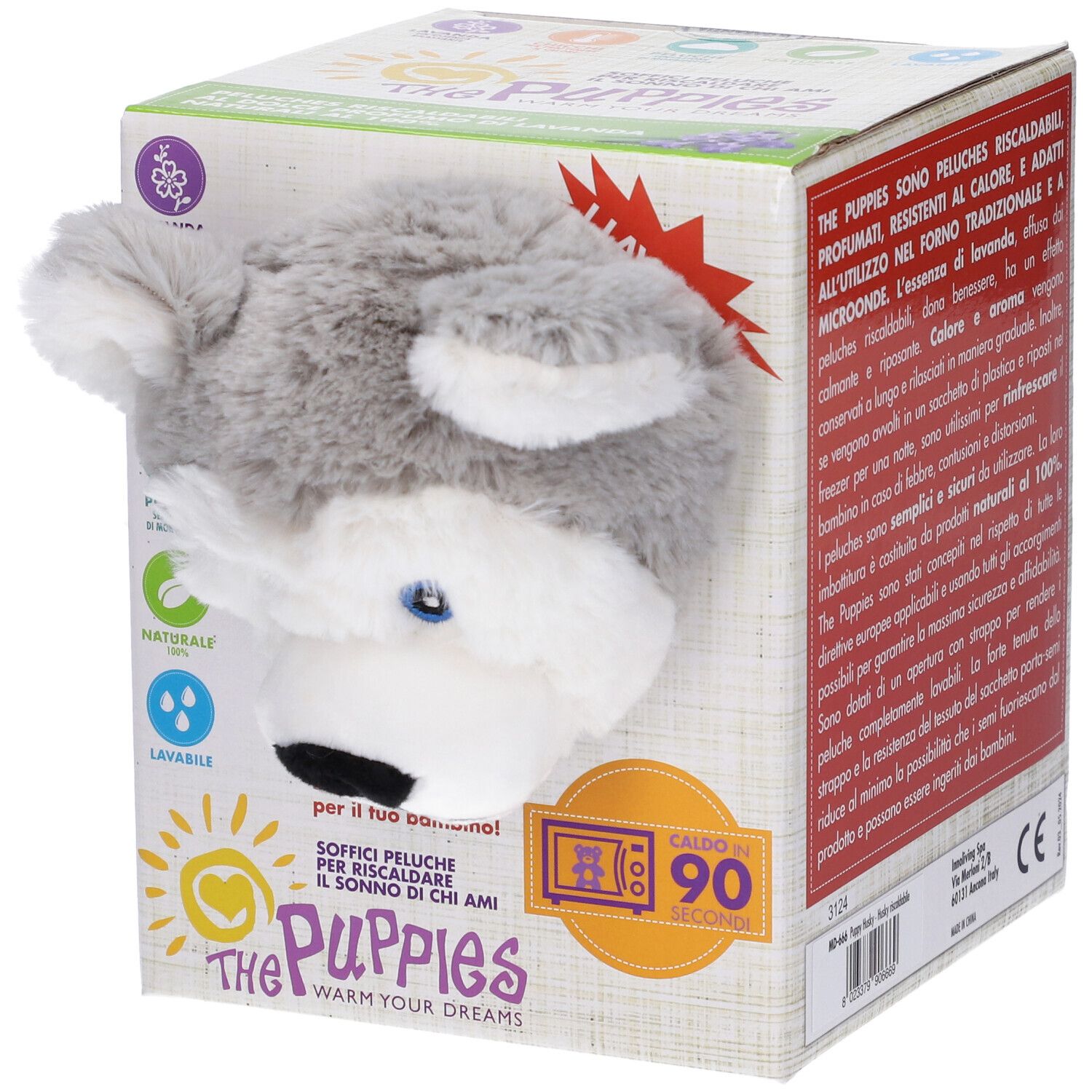 Innoliving The Puppies Husky Peluche Riscaldabile Profumato