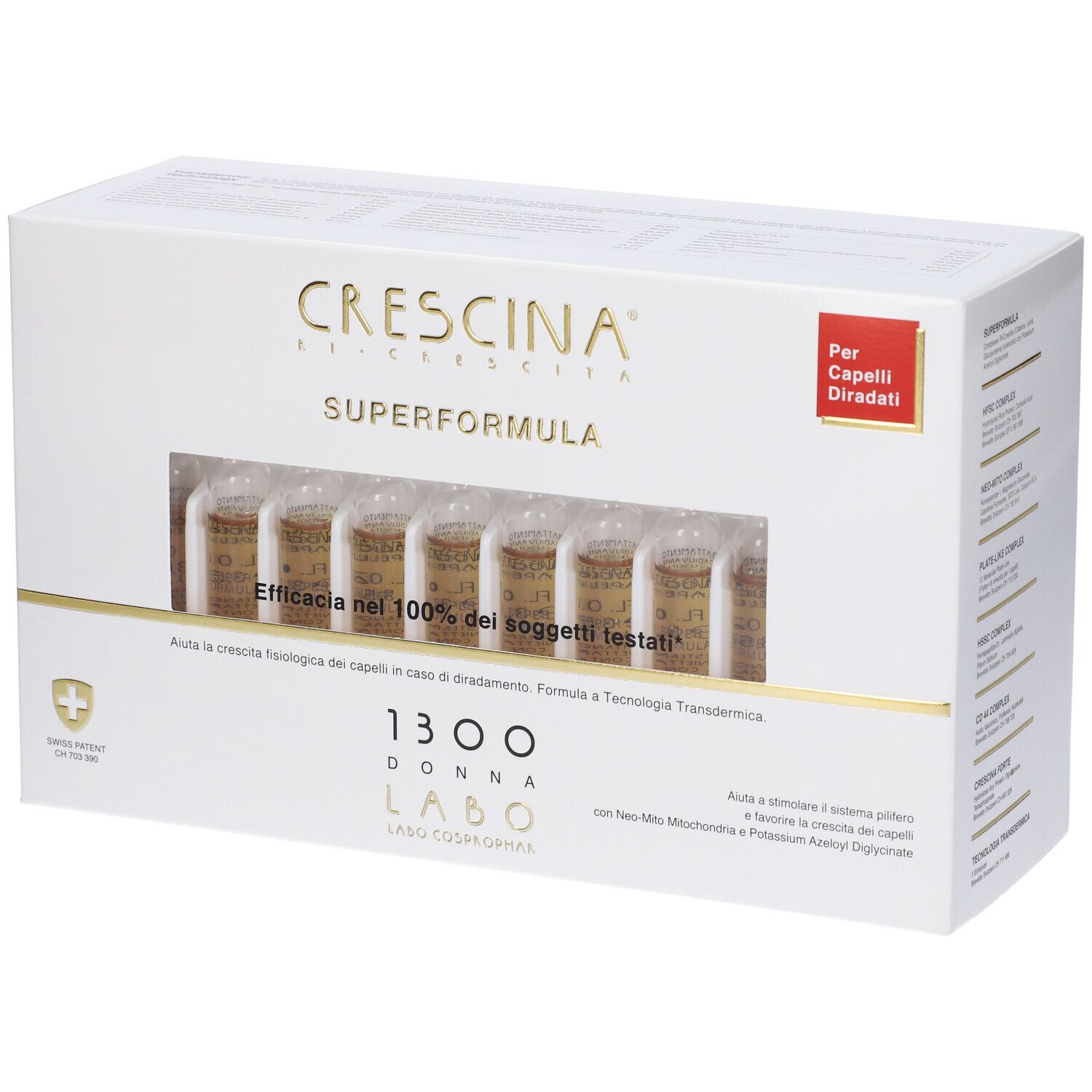 Labo Crescina Ri Crescita Super Formula 1300 Donna 40 Fiale 3,5 Ml
