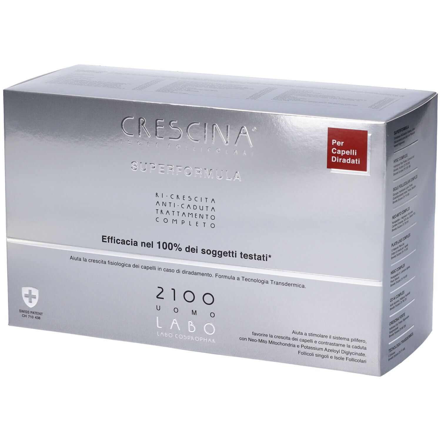 Crescina Isole Follicolari Super Formula 2100 Uomo Tc 20+20 Fiale 3,5 ml