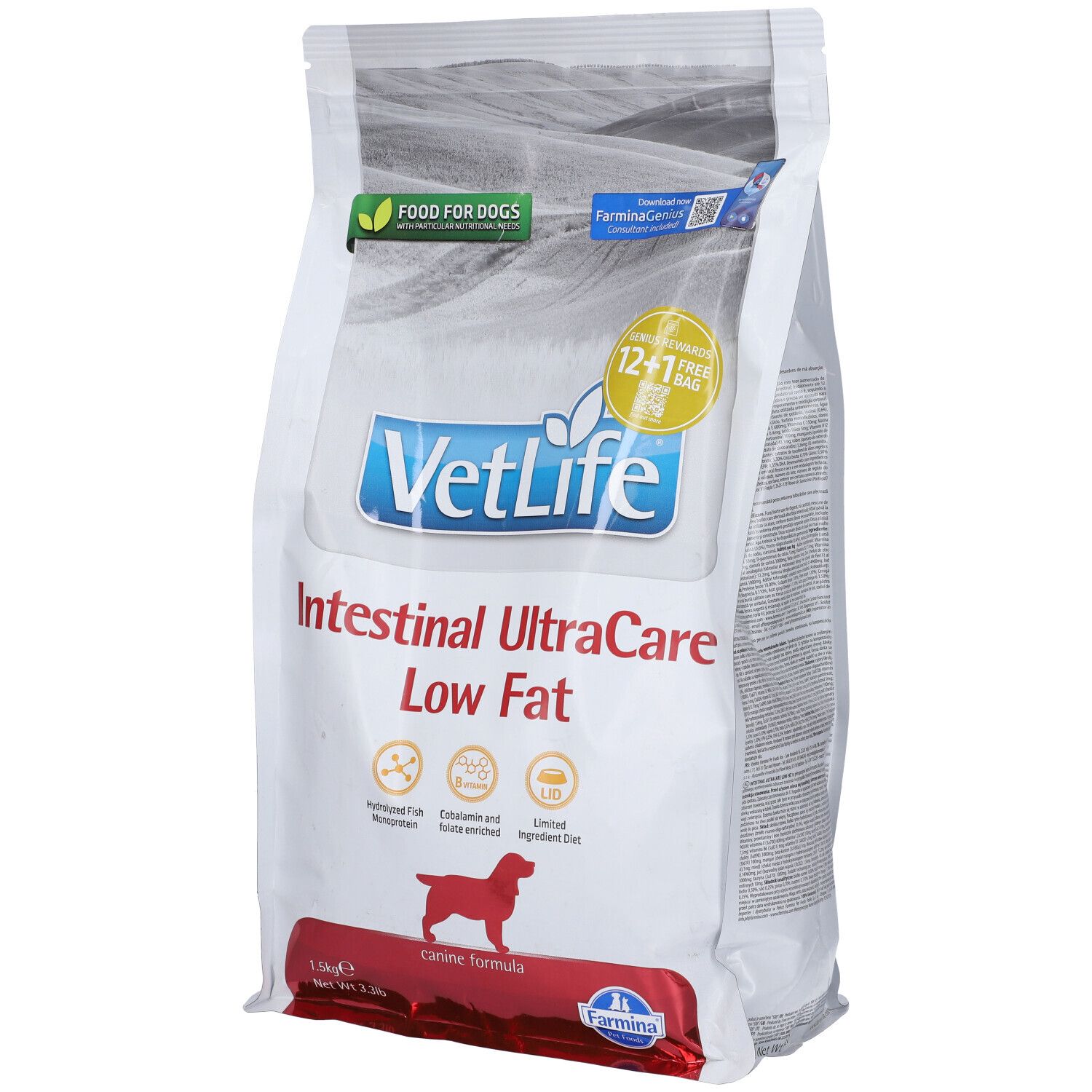 Farmina Vet Life Canine Intestinal Ultracare Low Fat 1500 G Mangime