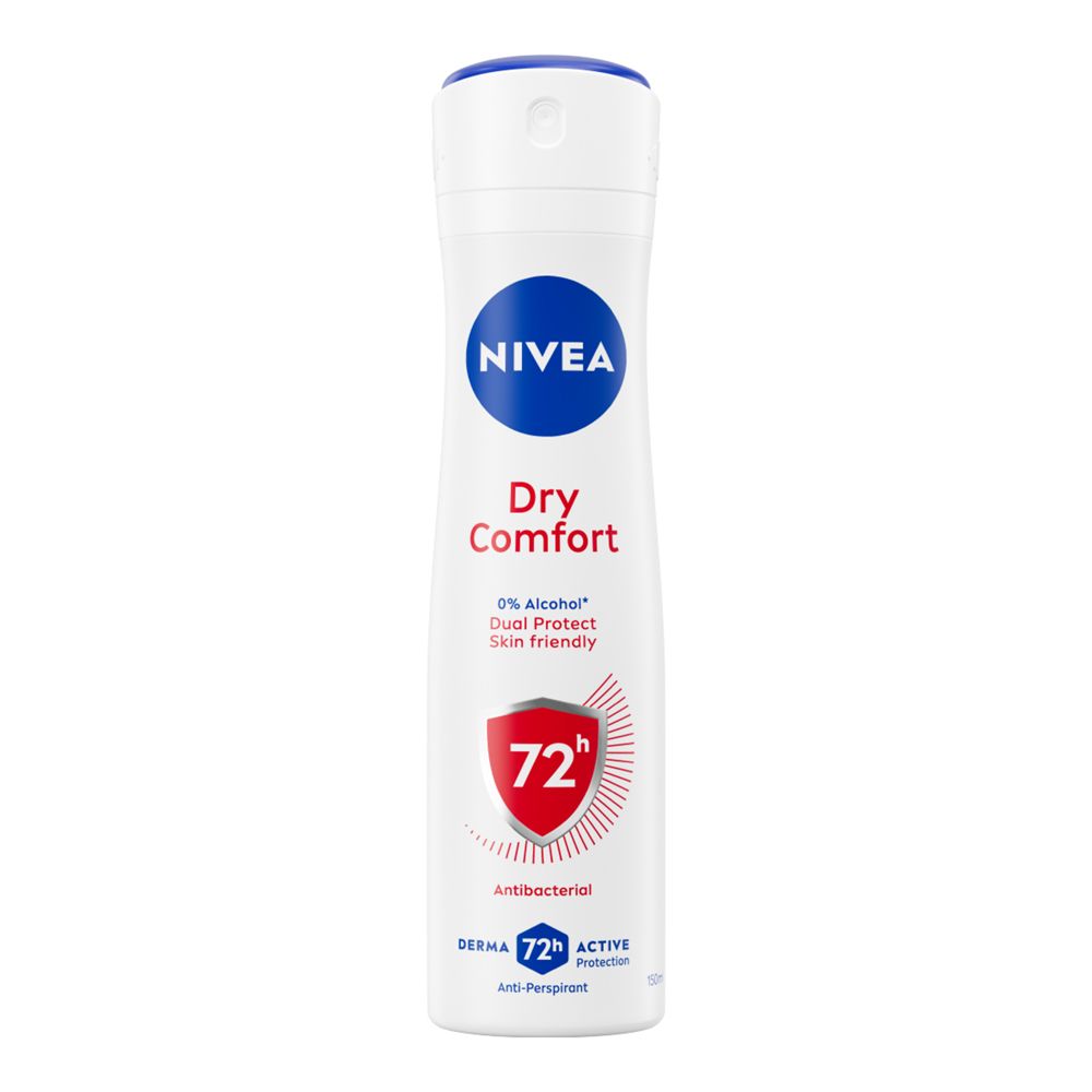Nivea Deodorante Spray Dry Comfort 150 ml, Deodorante donna antitraspirante per 72h testato
