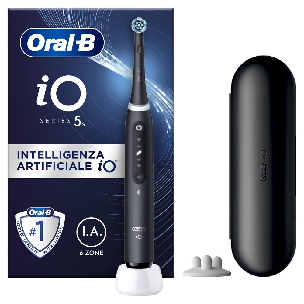 Oral-B iO 5 Spazzolino Elettrico Nero con 3 Testine Ultimate Clean e Custodia da Viaggio, 5 Modalità di Pulizia e Dentifricio Anti-Tartaro - Immagine 24