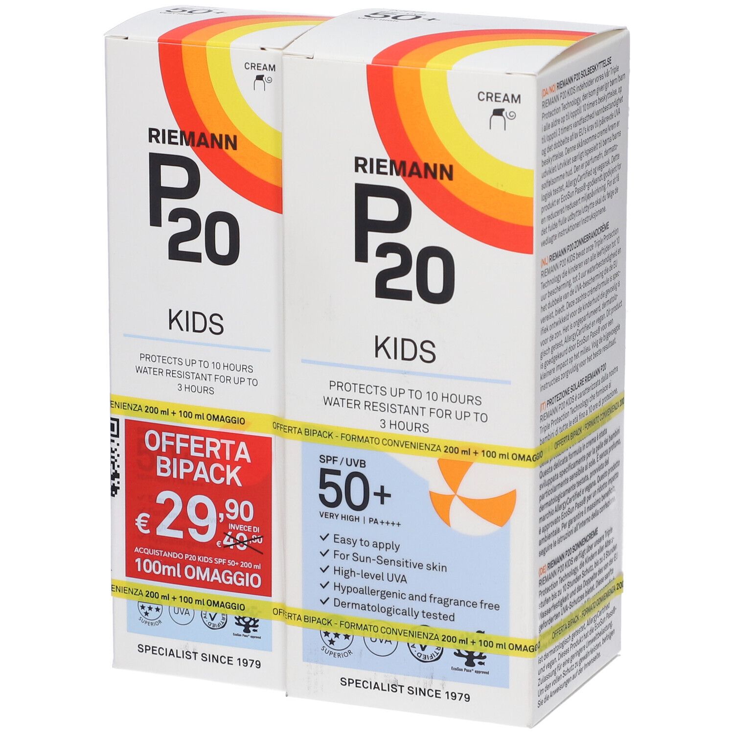 Riemann Kids P20 Protezione Solare per Bambini SPF 50+