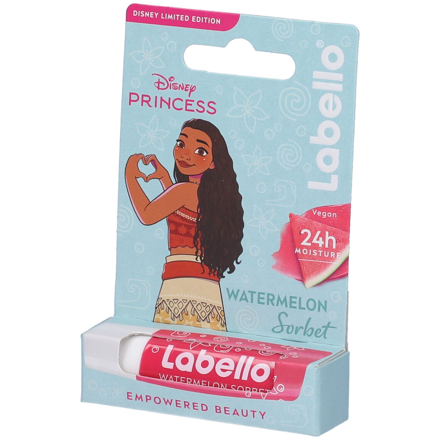 Labello Disney Princess Limited Edition, Vaiana di Oceania, Balsamo labbra colorato, Burrocacao aroma anguria