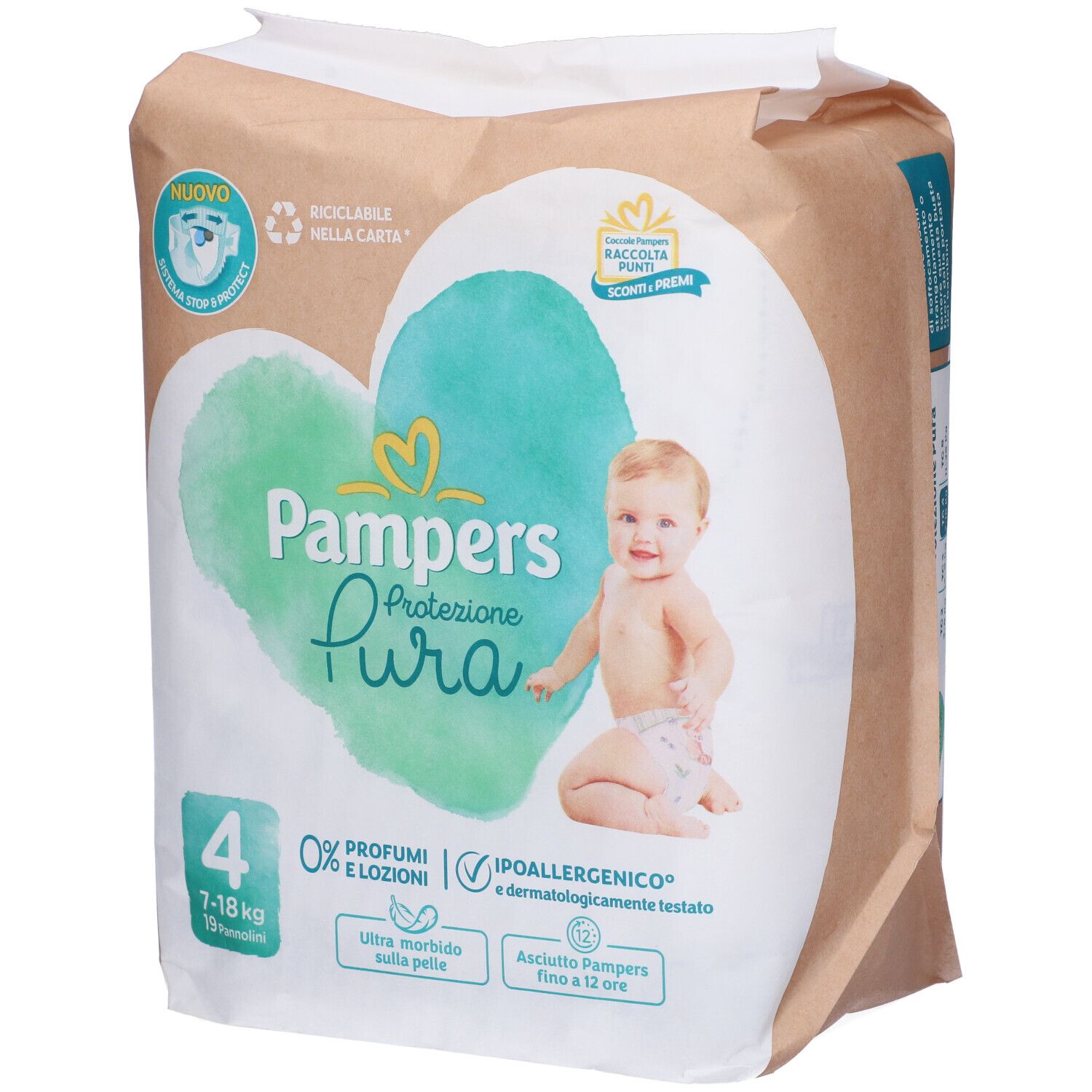 Pampers Protezione Pura Midi Pannolini Taglia 4 7-18 kg