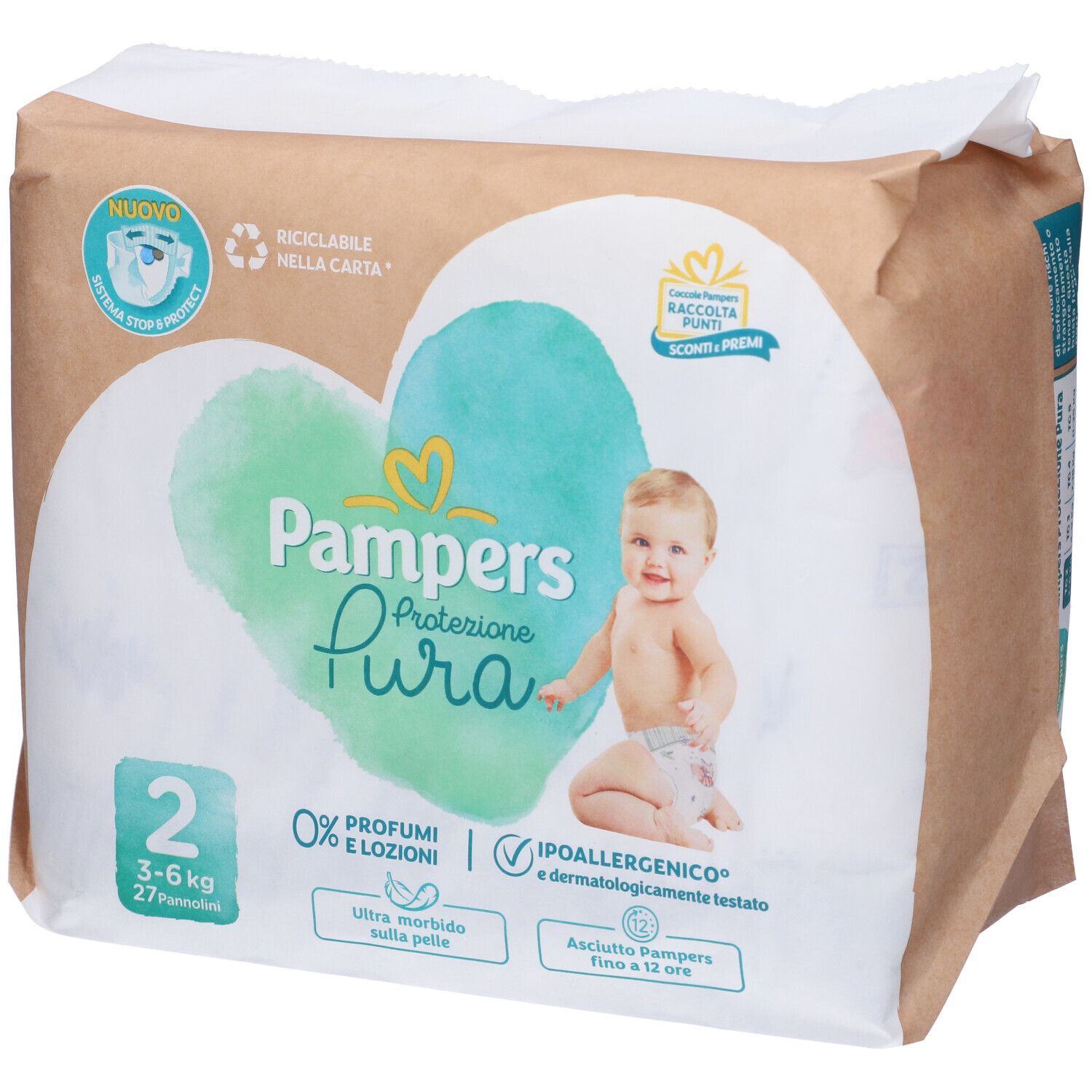 Pampers Protezione Pura Pannolini Taglia 2 / 3-6Kg 27 pz