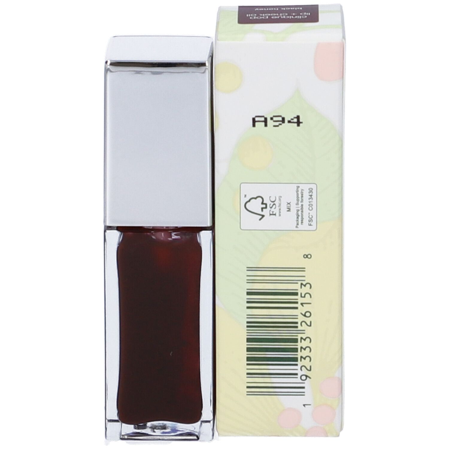 Clinique Pop olio labbra + guance. Black Honey. Flacone e confezione. A94.