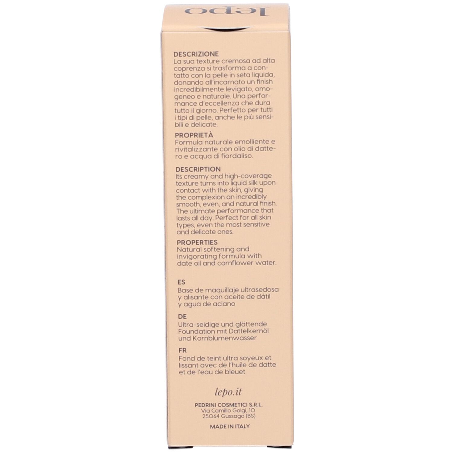LEPO Cream to Silk Foundation Fondotinta ultra setoso e levigante NUANCE 07 MEDIO