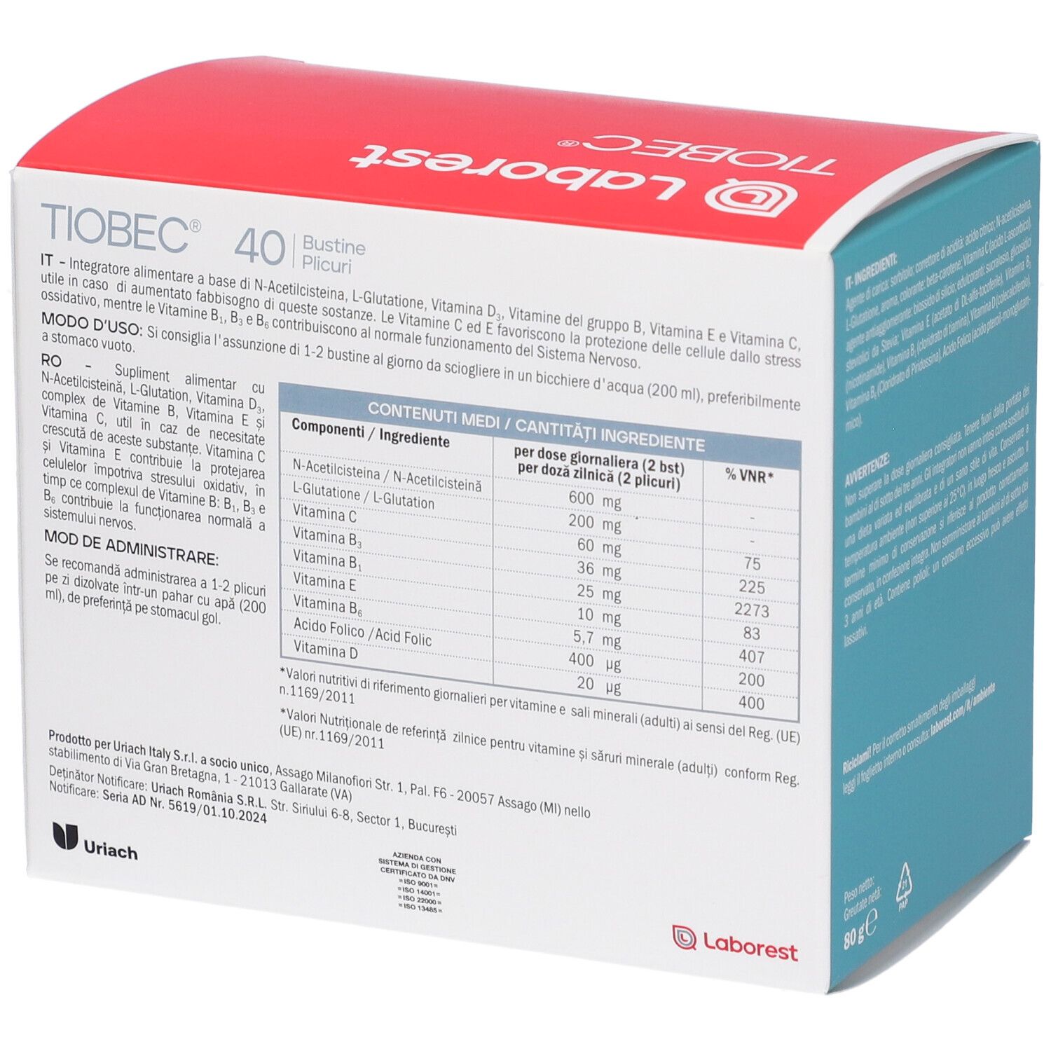 Tiobec Bustine 80 g Polvere per soluzione orale view 2