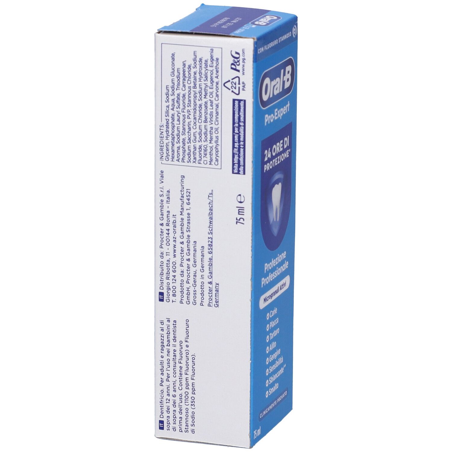 Oral-B Pro-Expert Zahnpasta-Verpackung, 75 ml, mit 24h Schutz.