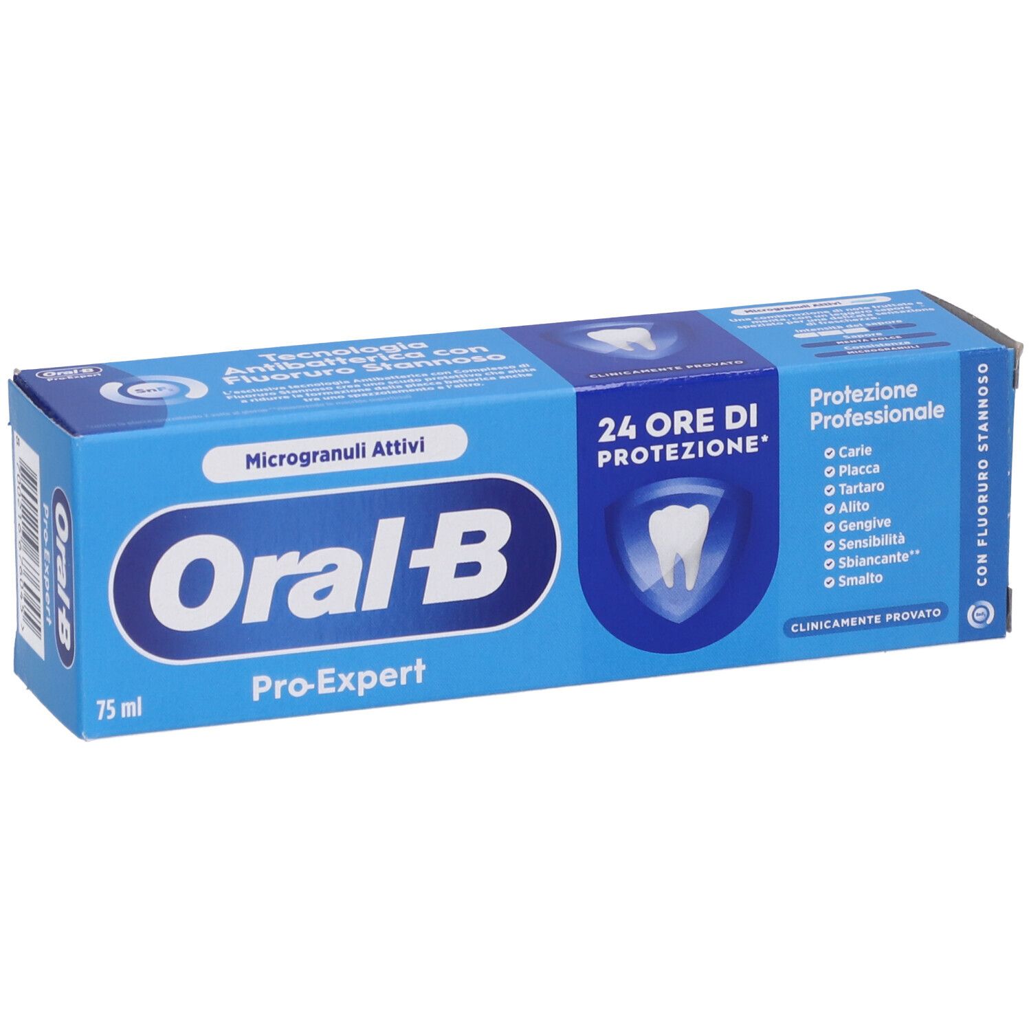 Oral-B Pro-Expert Zahnpasta-Verpackung, 75 ml, mit 24-Stunden-Schutz.