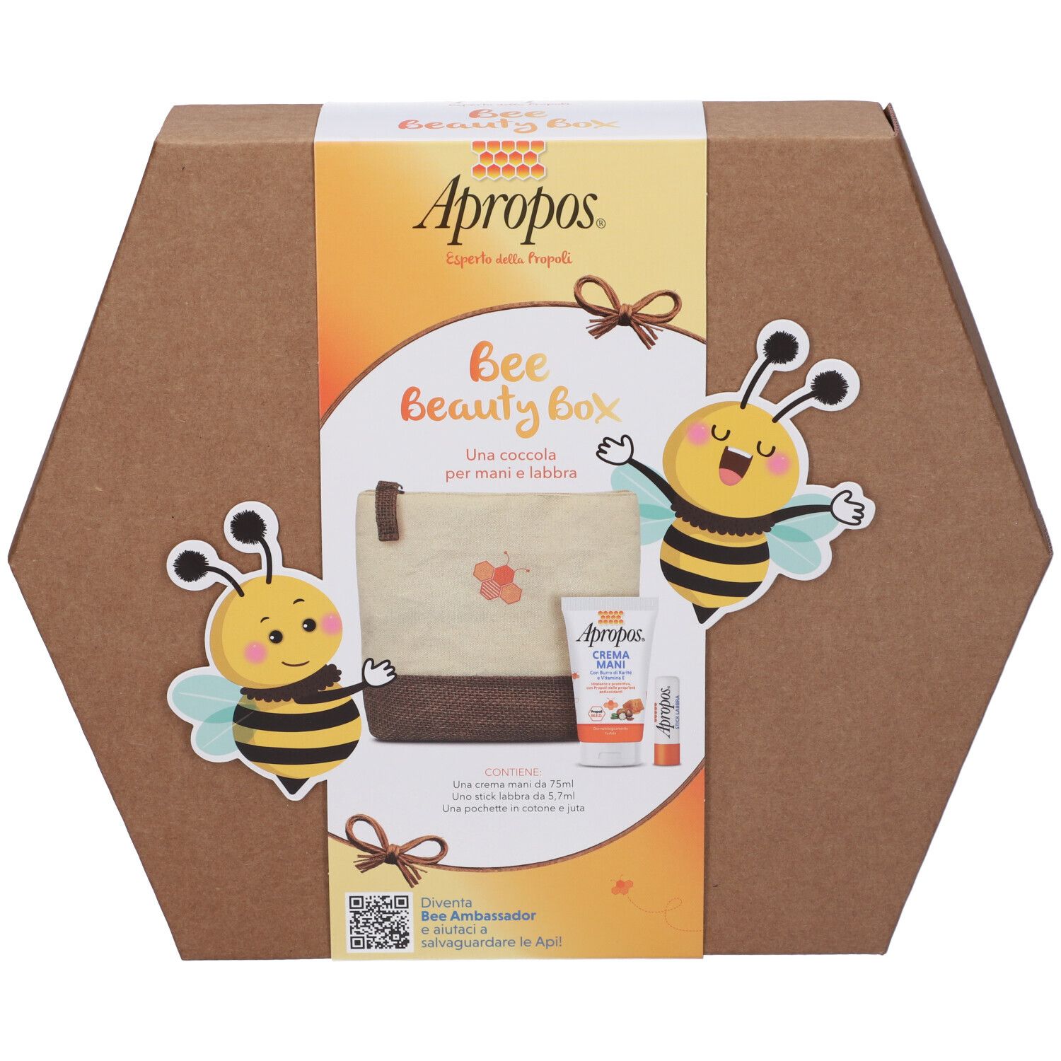 Apropos Bee Beauty Box Crema Mani + Stick Labbra con Propoli + Pochette Omaggio