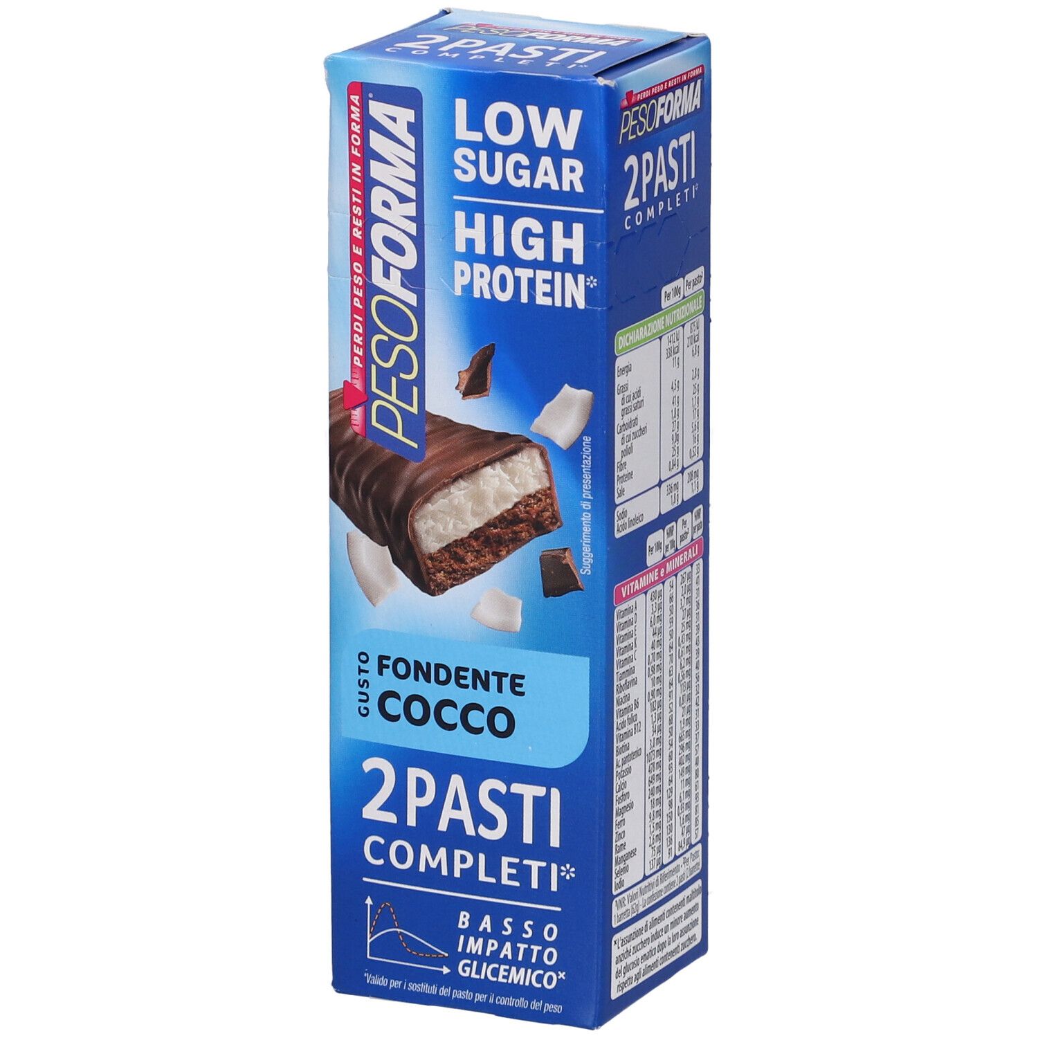 Pesoforma Barrette Pasti Low Sugar Fondente Cocco