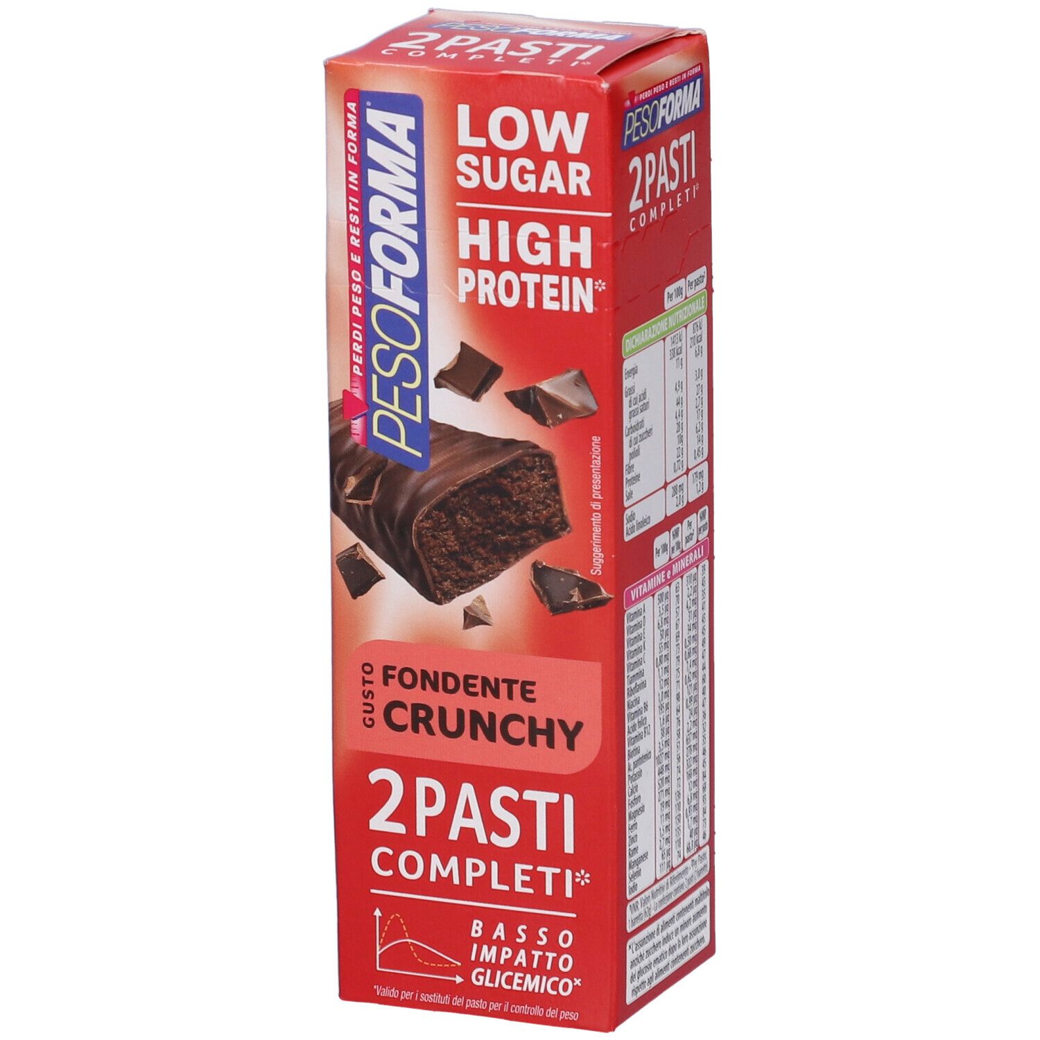 Pesoforma Barrette Pasti Low Sugar Fondente Crunchy