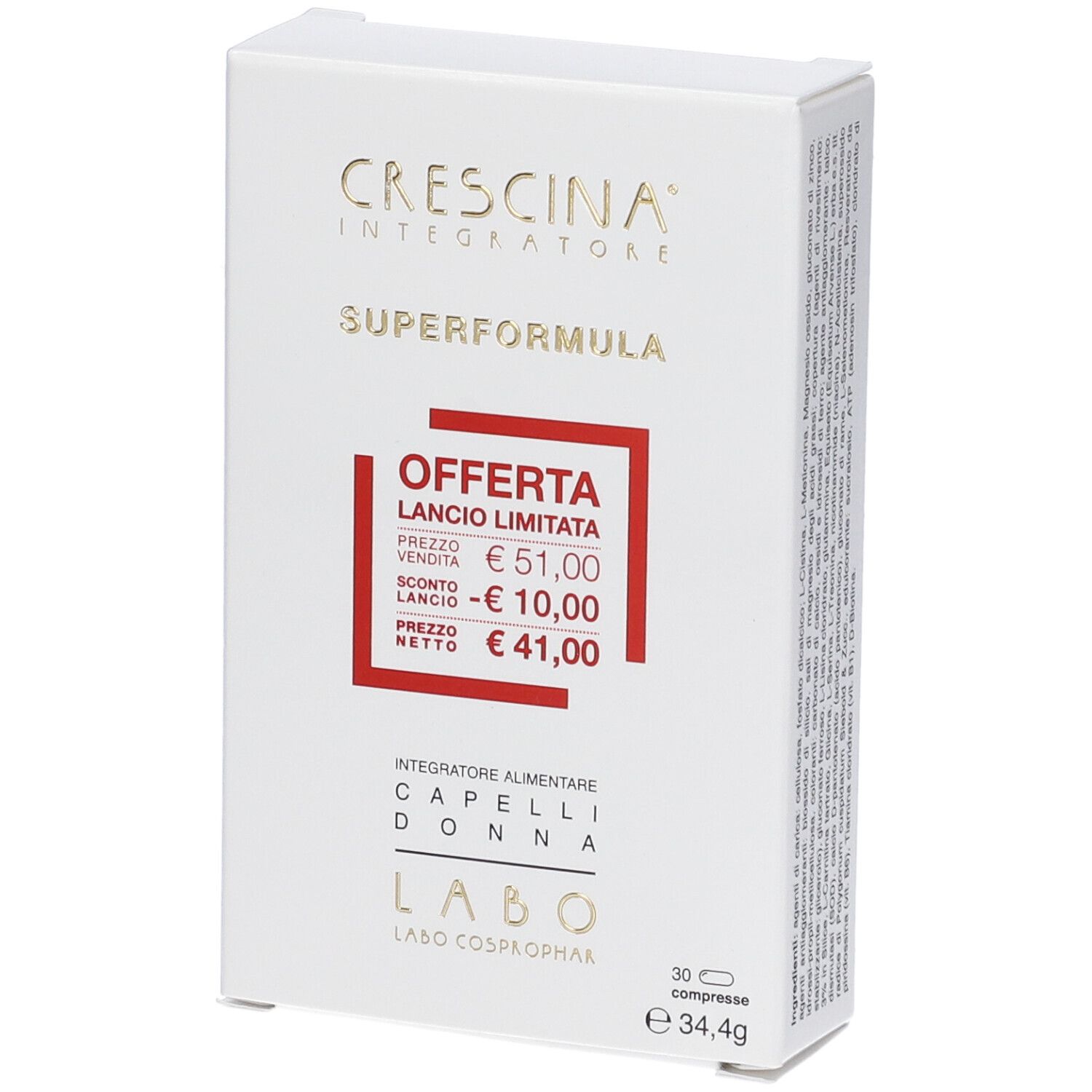 Crescina Integratore Ri-Crescita Superformula Donna 30 Compresse