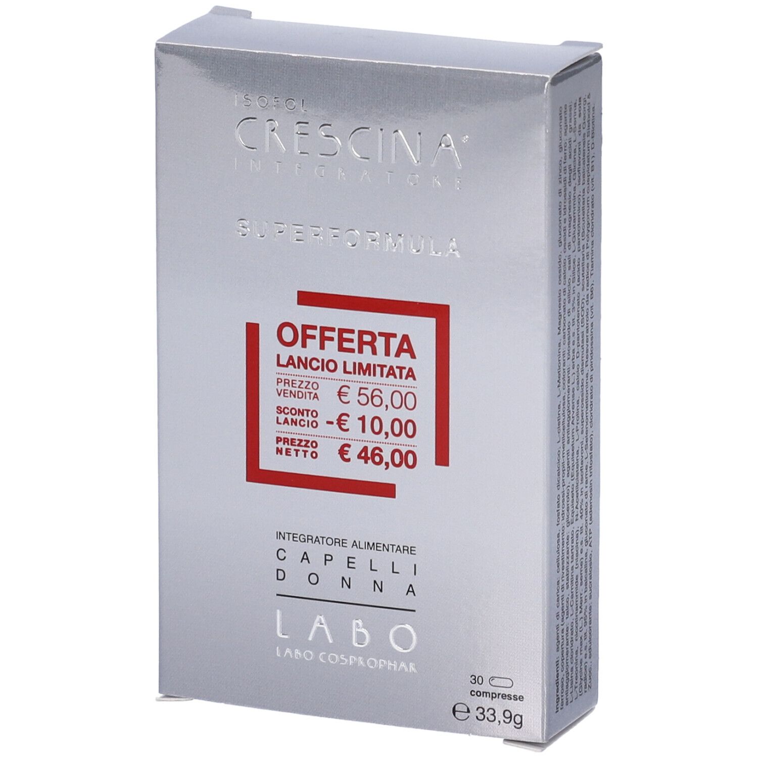 Crescina Integratore Isofol Superformula Donna 30 Compresse