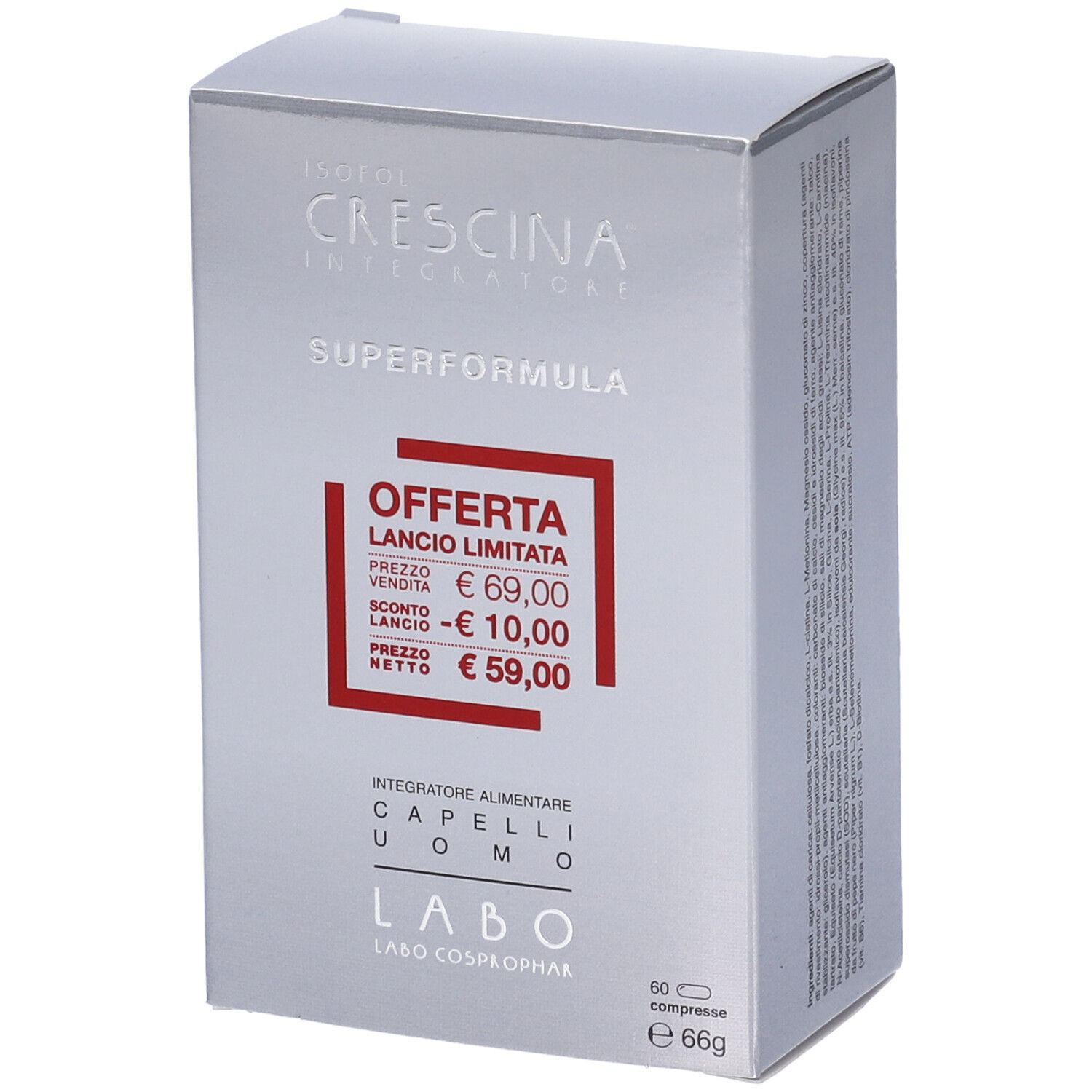 Crescina Integratore Isofol Superformula Uomo 60 Compresse