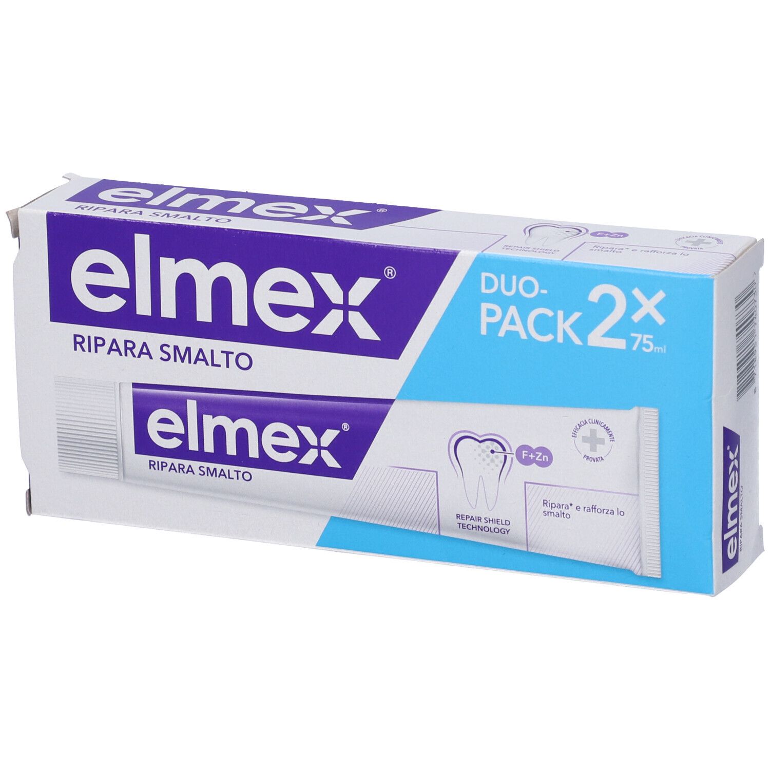 Elmex Ripara Smalto Zahnpasta Duo-Pack, 2x 75ml Tuben.