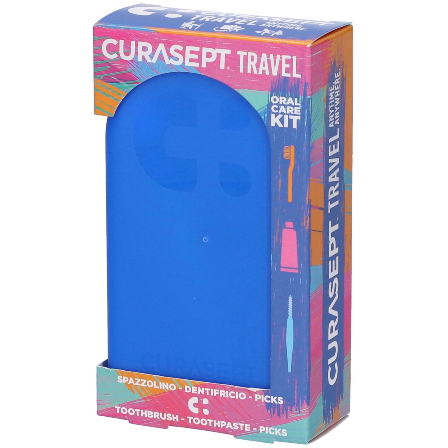 Curasept Travel Kit Blu Spazzolino + Dentifricio + Picks
