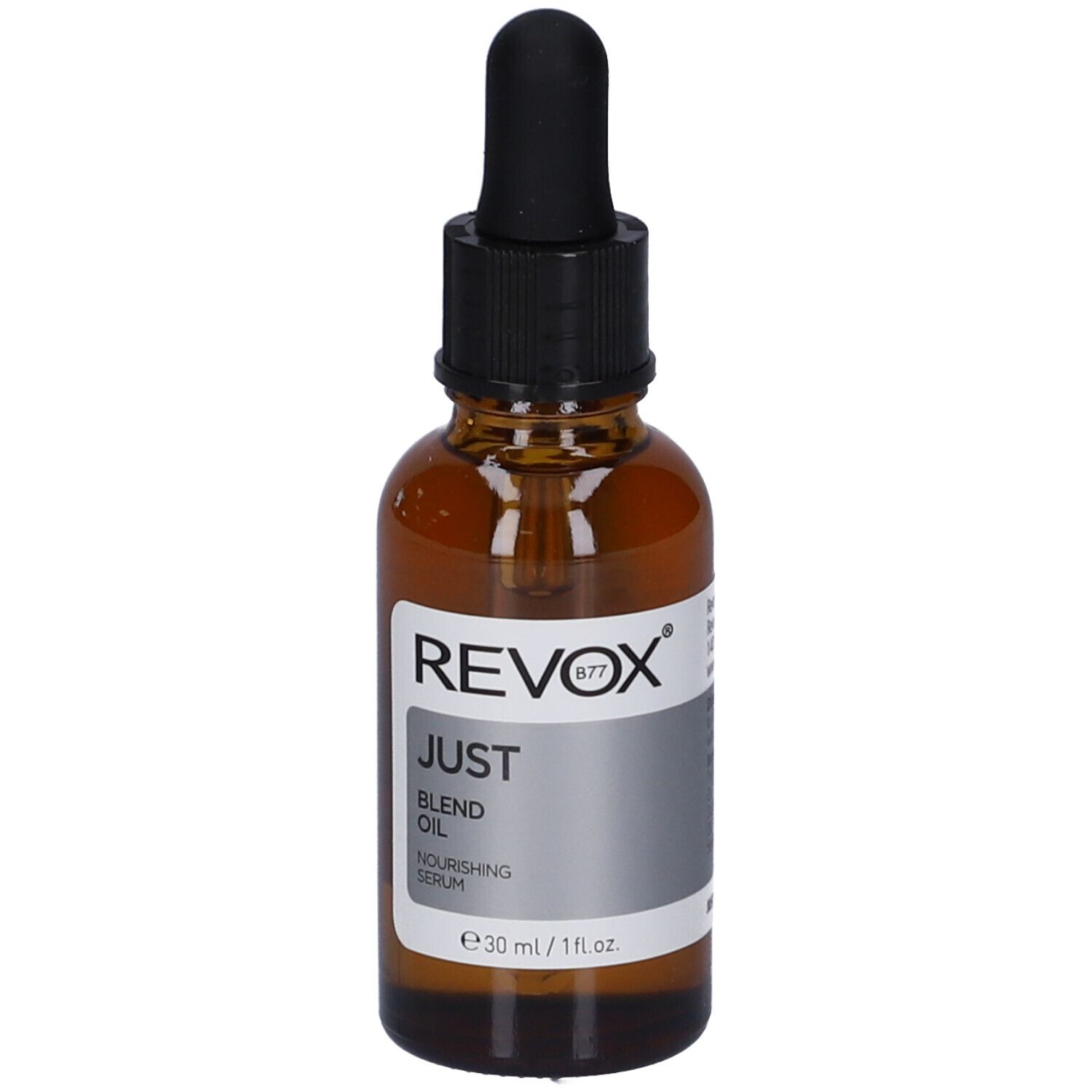 Flacone in vetro marrone con contagocce, 30 ml. Contiene un siero.