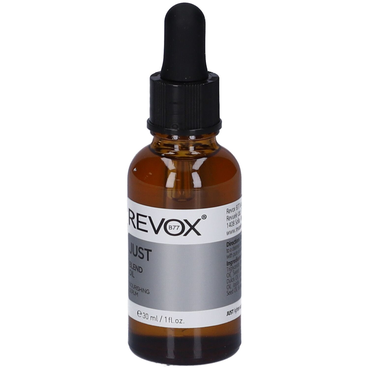 Flacone in vetro marrone con contagocce, 30 ml. Contiene un siero.