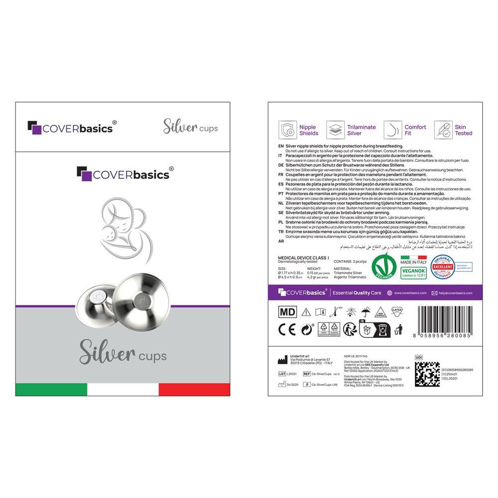 Verpackung Vorder- und Rückseite mit Produktinformationen und Siegeln.