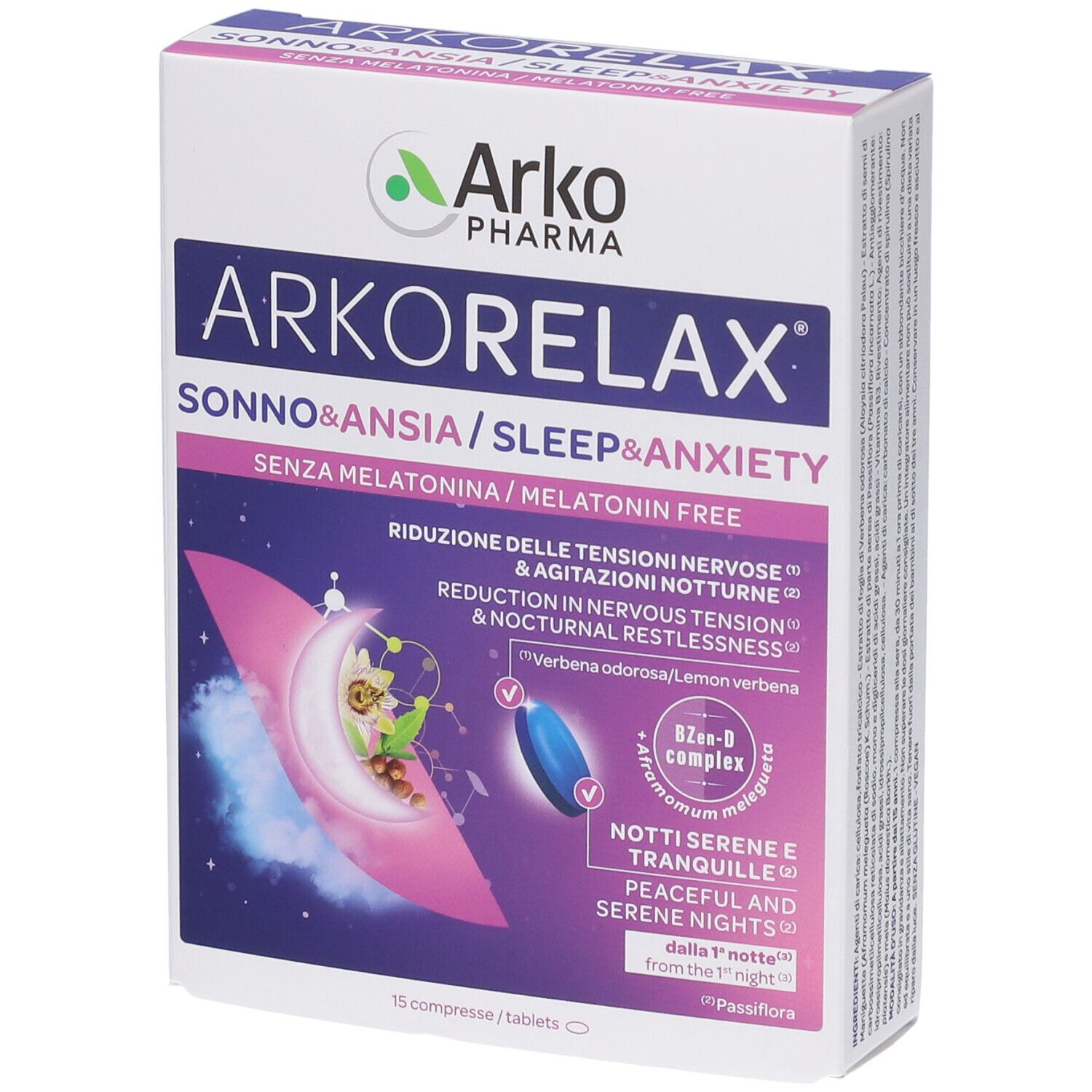Arkopharma Arkorelax Sonno e Ansia Confezione da 15 compresse.