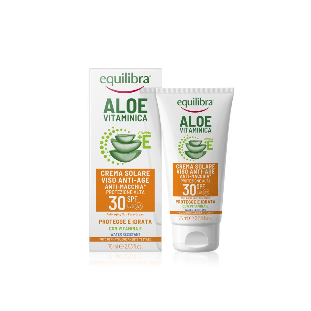 Equilibra Aloe Vitaminica Crema Solare Viso Anti-Age Spf 30 - Risparmia Il 10% Con Codice: Equilibra1026 75 Ml Solare Bambino