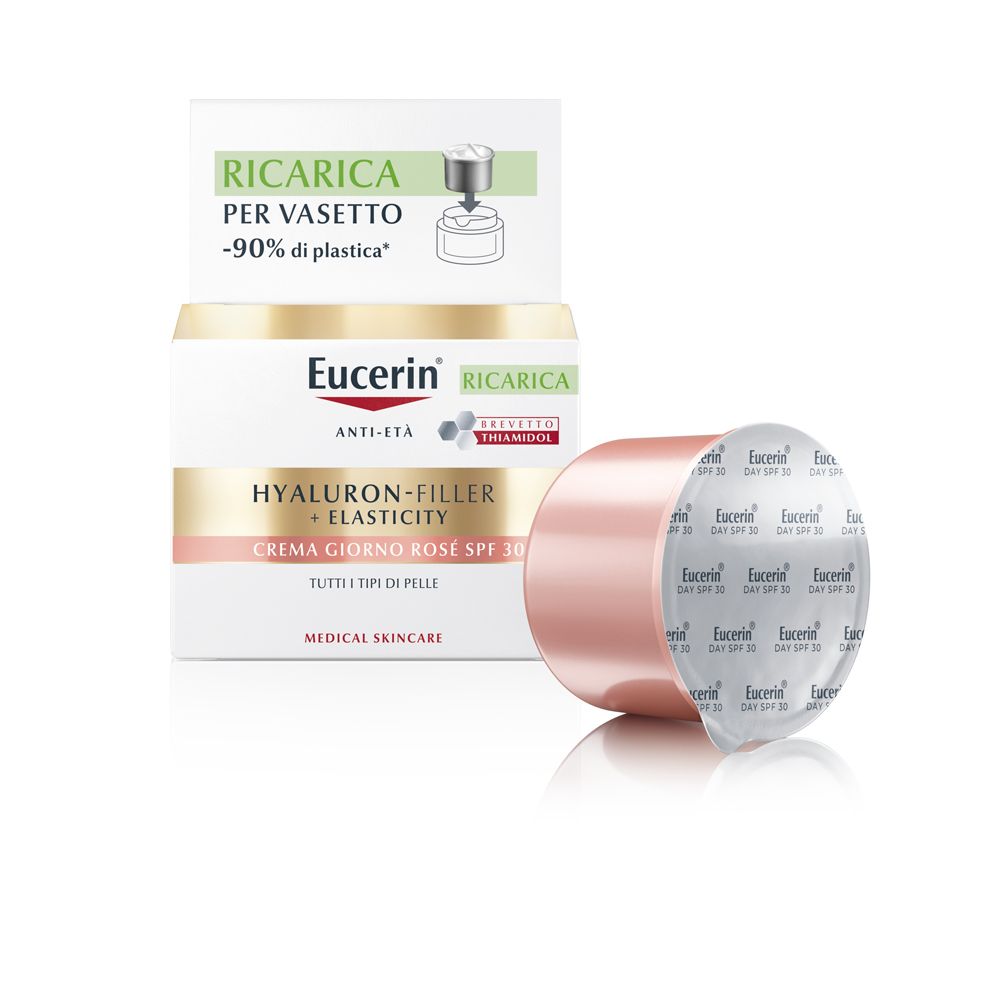Eucerin Hyaluron-Filler + Elasticity Crema Viso Giorno SPF30 Anti-Età Tonalitá Rosè RICARICA